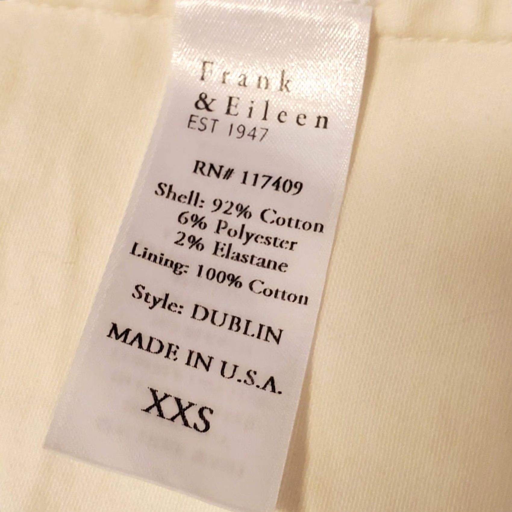 Frank & Eileen Frank & Eileen Dublin Blazer Jacket Womens XXS White Cotton Stretch Open Jacket Blazer Womens XXS White Cotton Blend Open Size XXS / US 00 / IT 34 - 6 Thumbnail