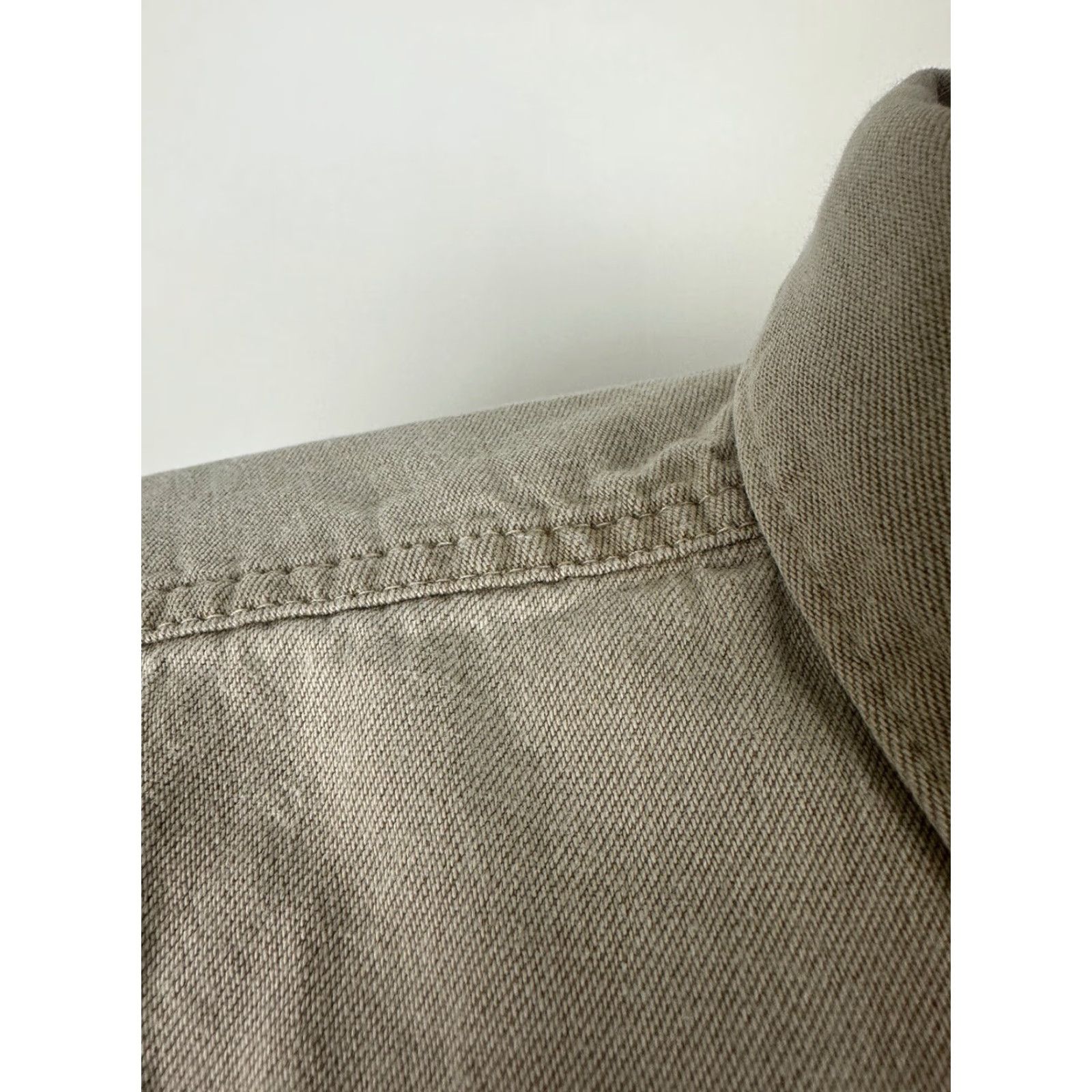 Denime VINTAGE Three Rivers Denim Shirt Men Large Button-Down Heavyweight Cotton Beige 90s Casual Mens Large Denim Shirt Size US L / EU 52-54 / 3 - 4 Thumbnail