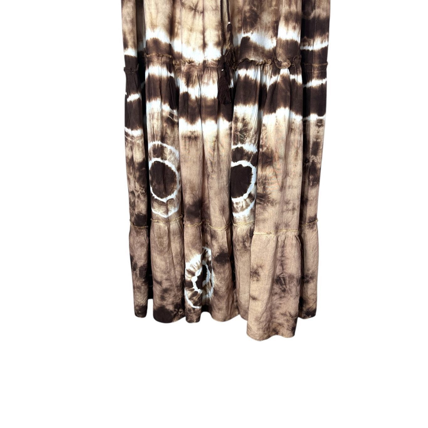 Other Magic Brown Tie Dye Tiered Maxi Skirt Size XL Size 32" / US 10 / IT 46 - 3 Thumbnail