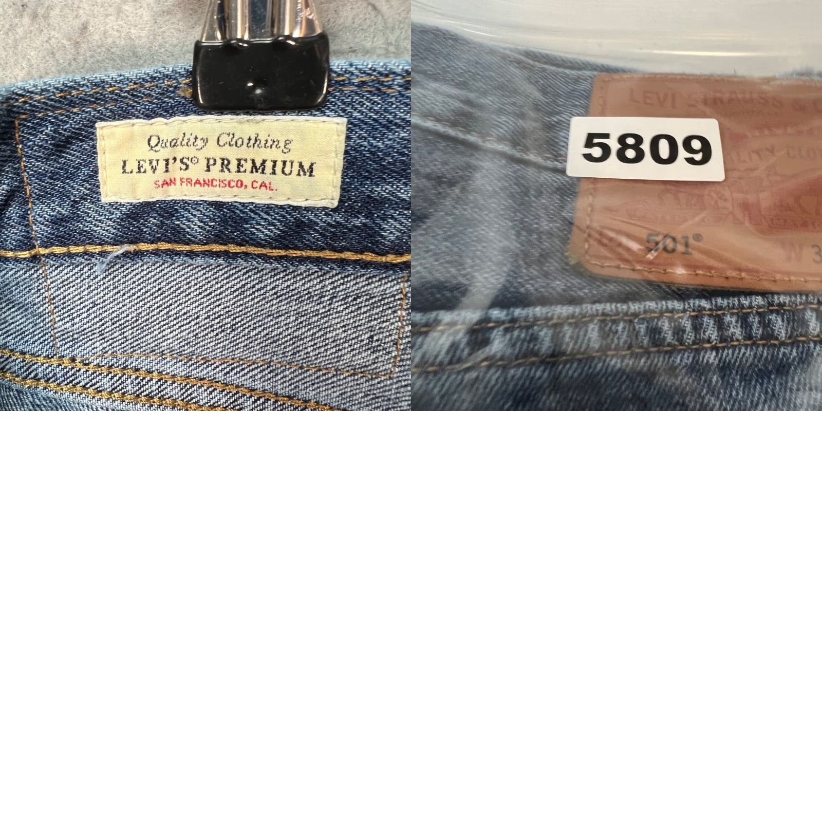 Levi's Levi's 501 Jeans Mens 33x31 Blue Denim Button Fly 100% Cotton Regular Fit Vintage: No Size US 33 - 9 Thumbnail