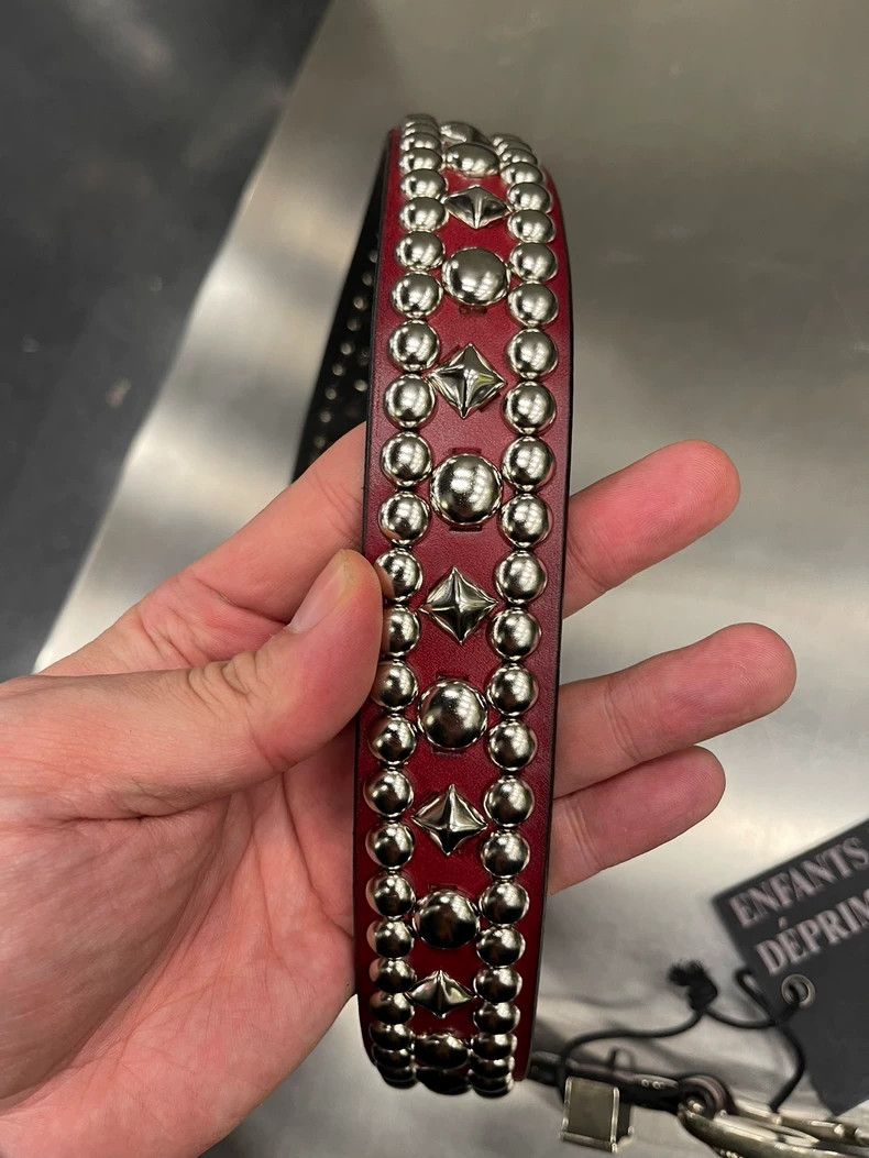 Enfants Riches Deprimes Enfants Riches Deprimes Bordeaux Red Red Studded Belt 2501 Size ONE SIZE - 5 Thumbnail