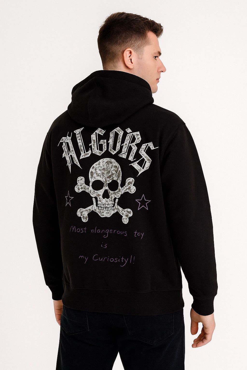 If Six Was Nine 2000s - Algonquins Y2K Skull Punk Gotic Embroidery Hoodie☠️ Size US M / EU 48-50 / 2 - 2 Thumbnail