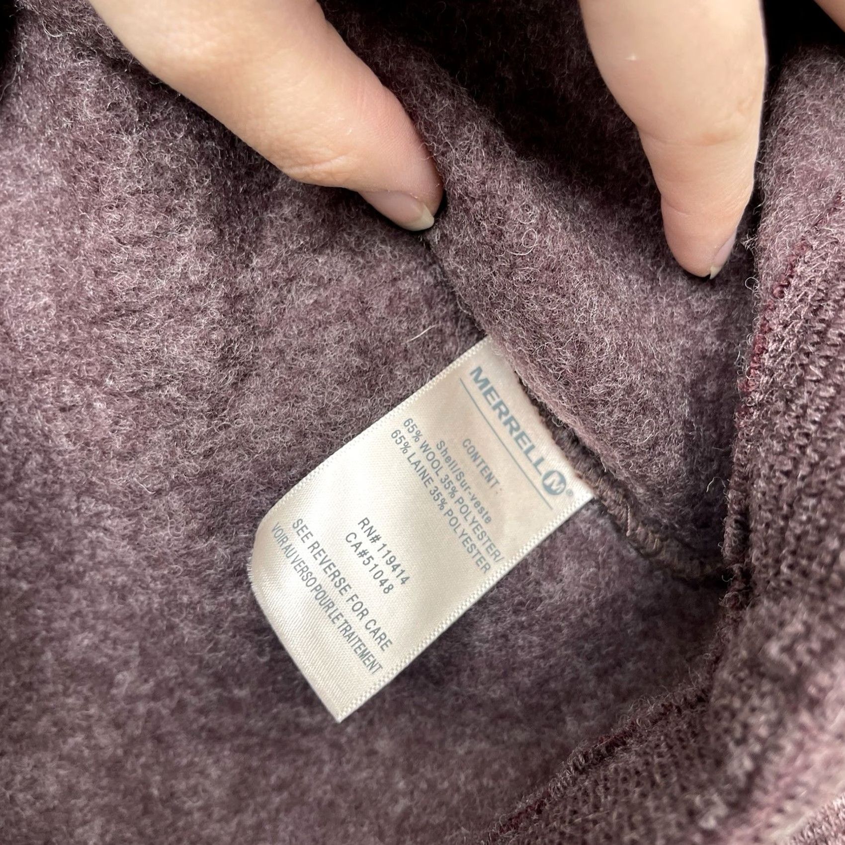 Merrell Merrell Jacket Womens Medium Wool Blend Full Zip Outdoor Gorpcore Warm Hiking Purple Wool Blend Lining Zip Pockets Logo Size M / US 6-8 / IT 42-44 - 5 Thumbnail