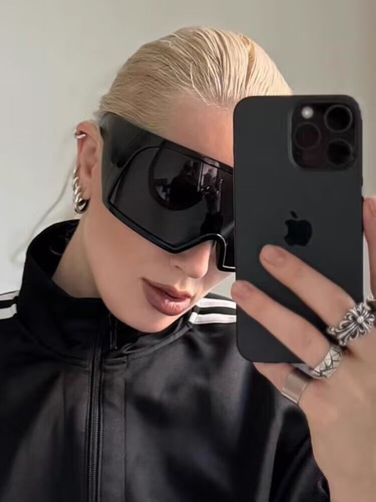 VIBE Hip-hop Street ins style custom avant-garde sunglasses Size ONE SIZE - 6 Thumbnail
