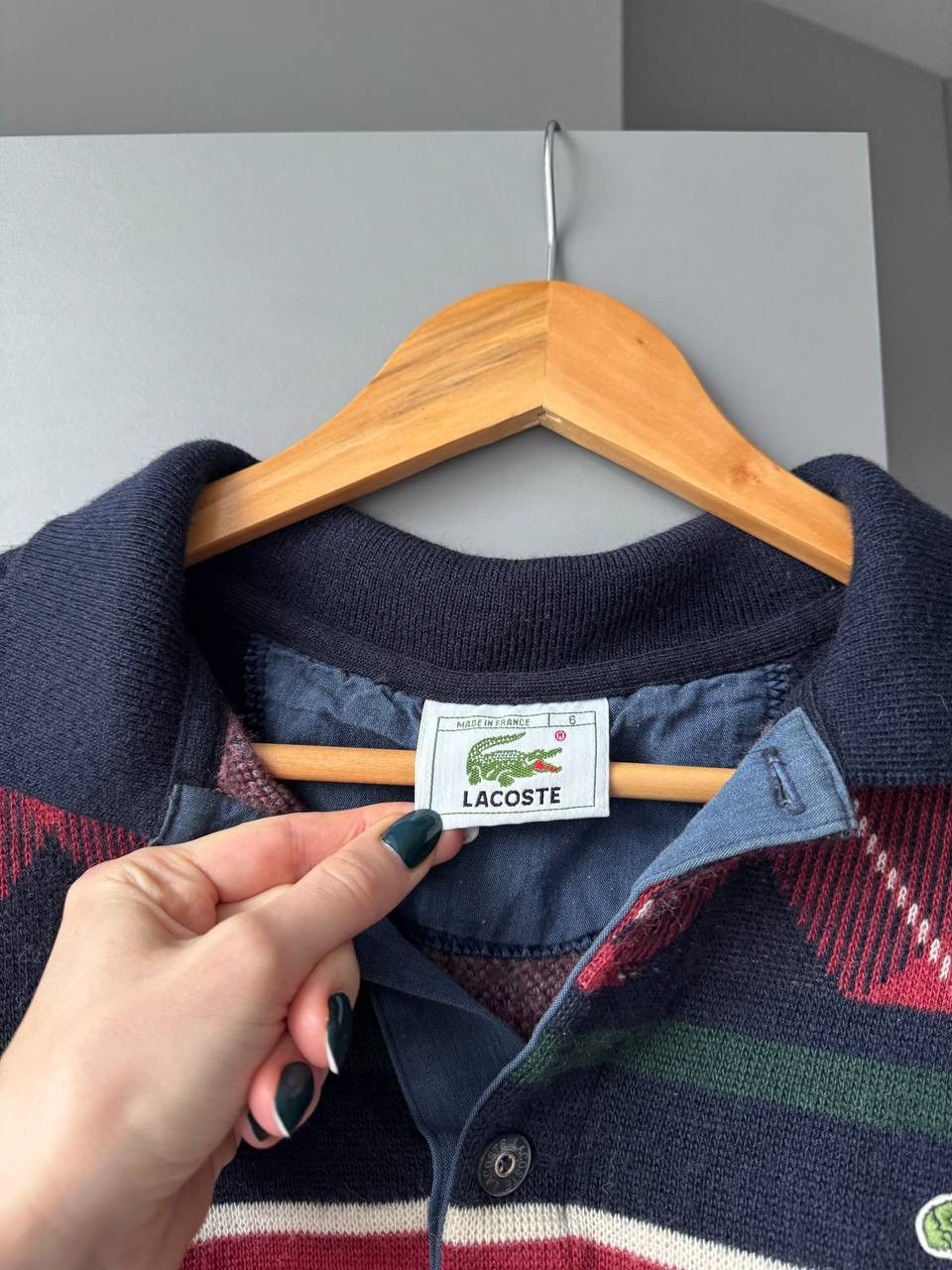 Lacoste Vintage Lacoste Wool Knit Polo Sweater Rugby Striped 90s Size US L / EU 52-54 / 3 - 5 Thumbnail