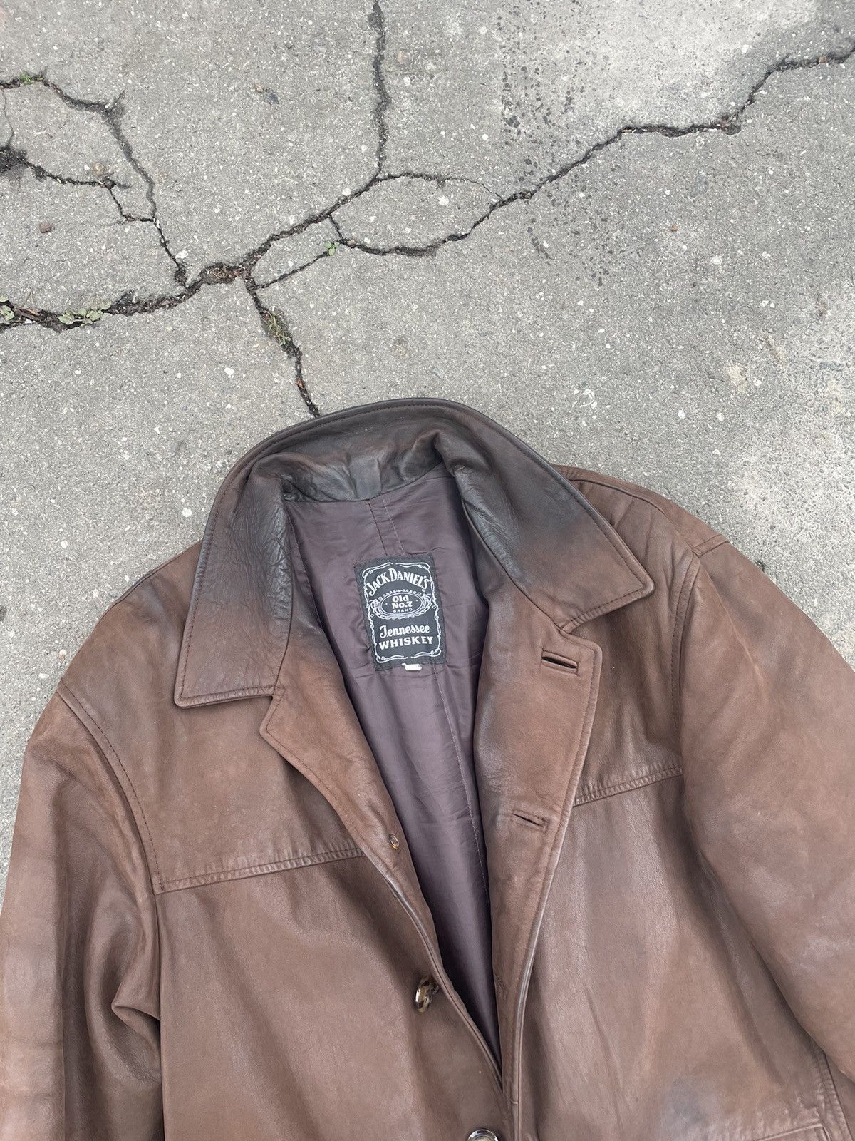 Vintage Jack Daniels Vintage faded Leather Jacket Y2K Size US S / EU 44-46 / 1 - 3 Thumbnail