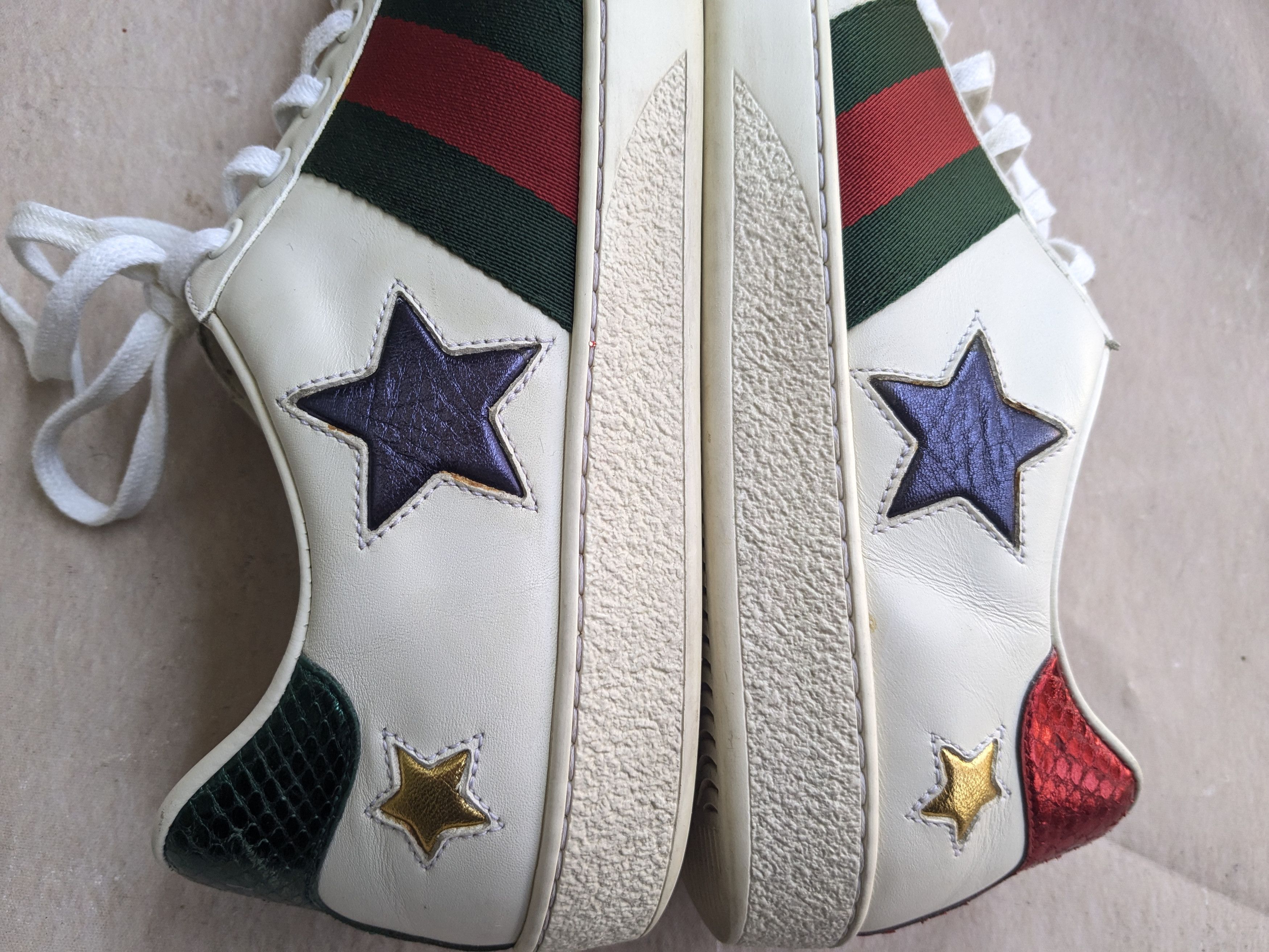 Gucci Gucci Ace Sneakers White 9.5 Stars Low Tops 452502 Size US 9.5 / EU 42-43 - 10 Thumbnail
