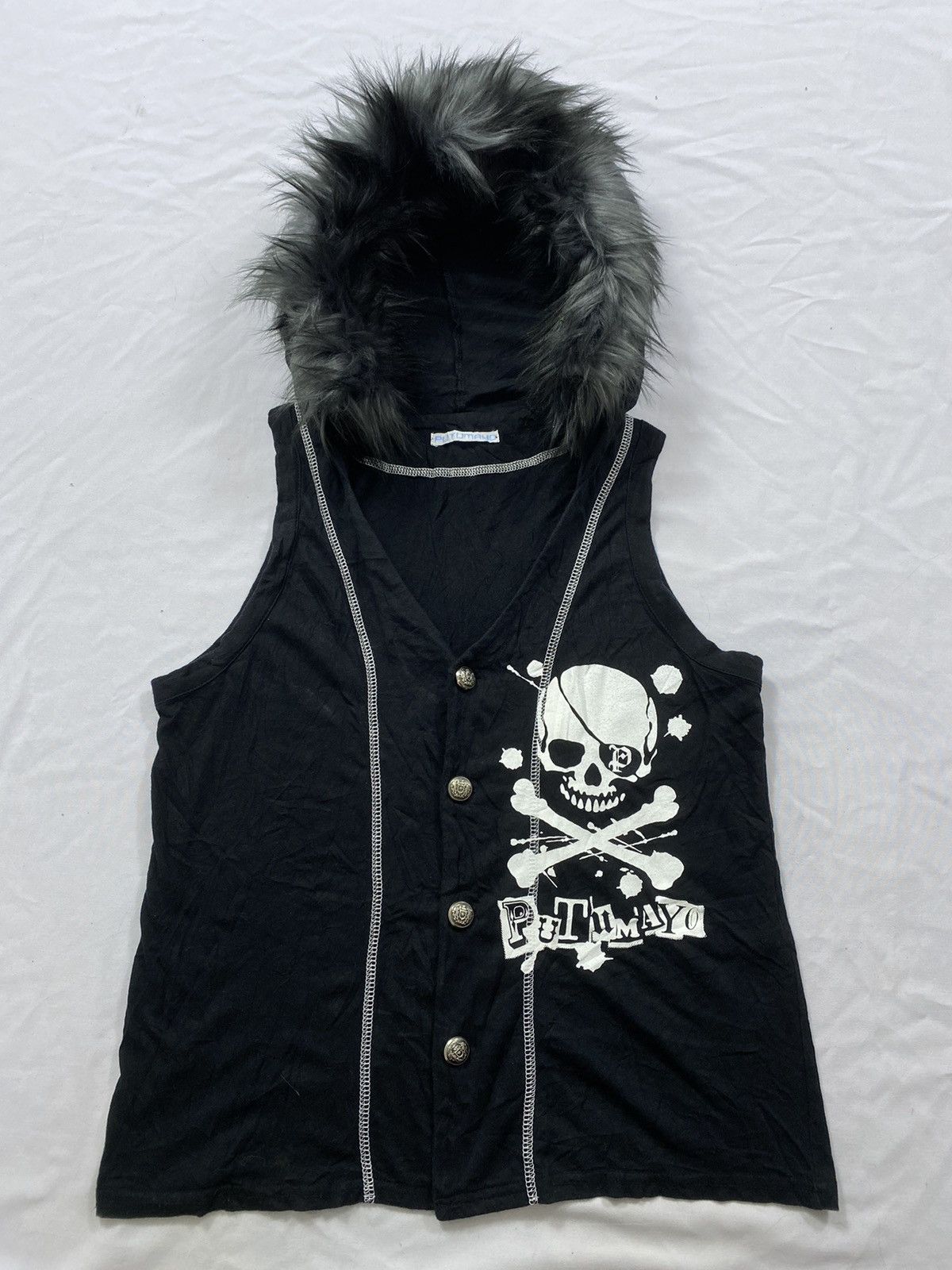 Japanese Brand gothic skull Putumayo fur hoodie shortsleeve ifsix lgb style Size US S / EU 44-46 / 1 - 2 Thumbnail