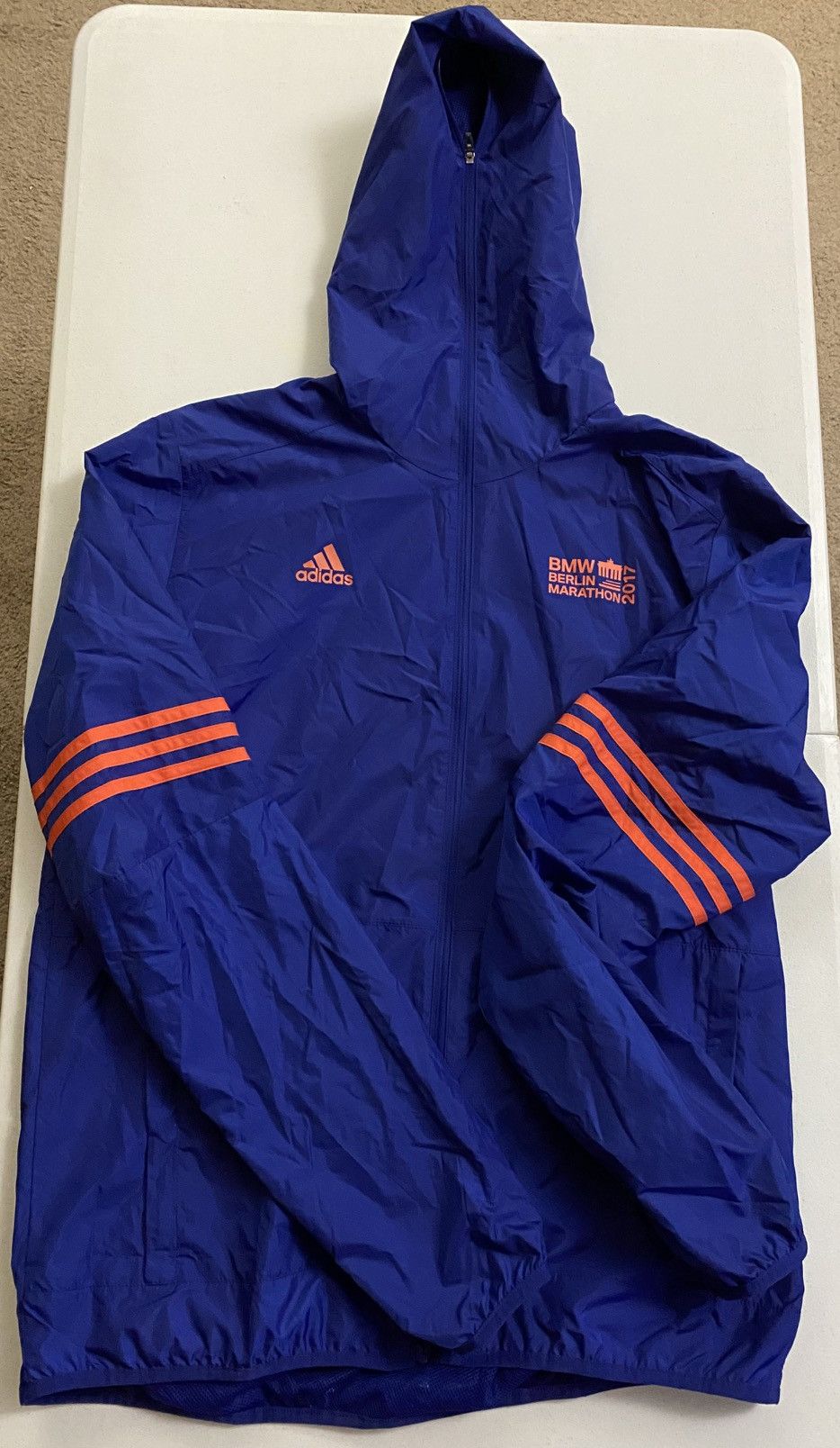 Adidas Adidas 2017 Berlin Marathon Climaproof Hooded Windbreaker M Size US M / EU 48-50 / 2 - 3 Thumbnail