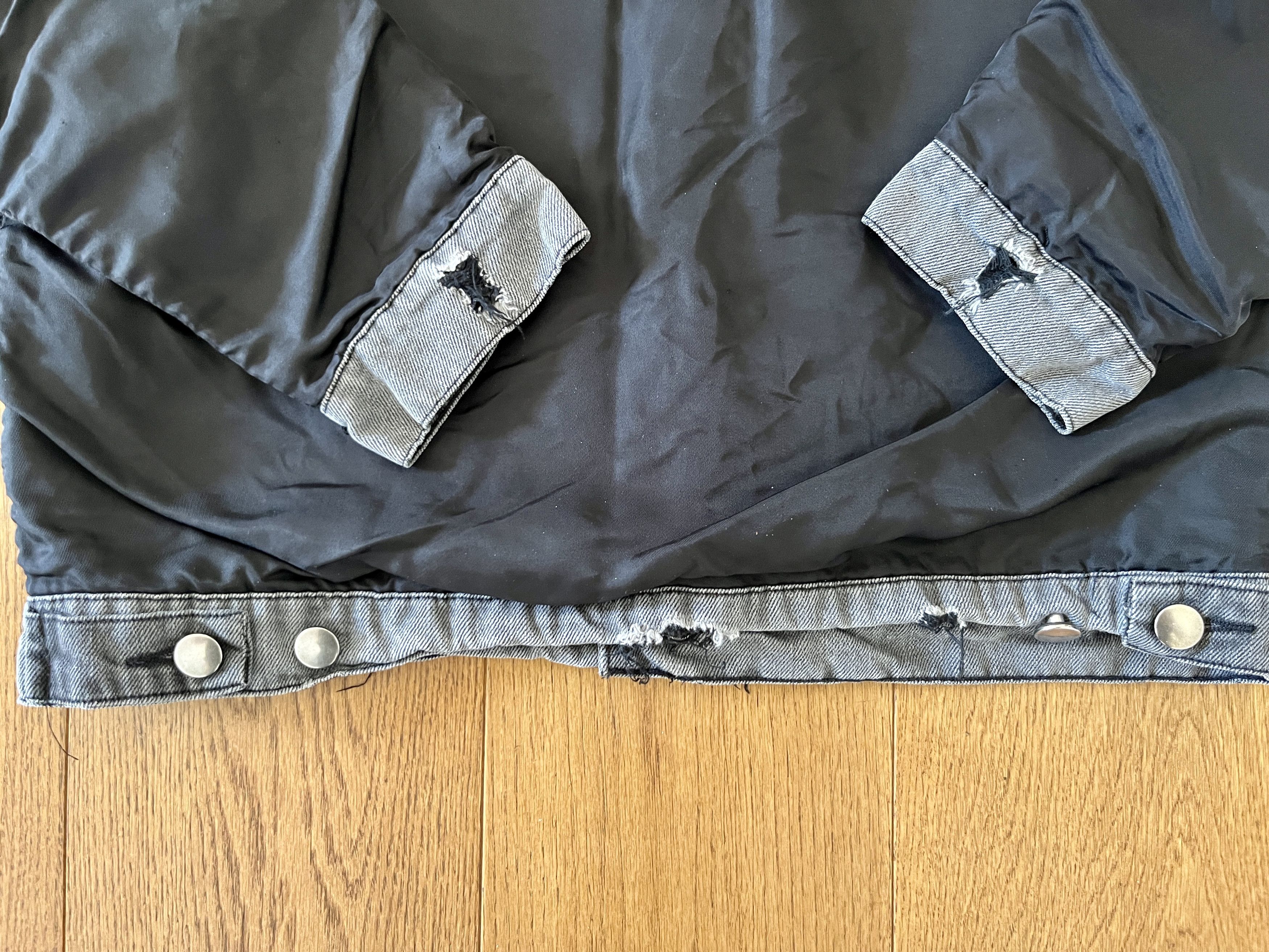 Elwood Elwood Distressed Hybrid Denim MA-1 Bomber Jacket Mens M Size US M / EU 48-50 / 2 - 4 Thumbnail
