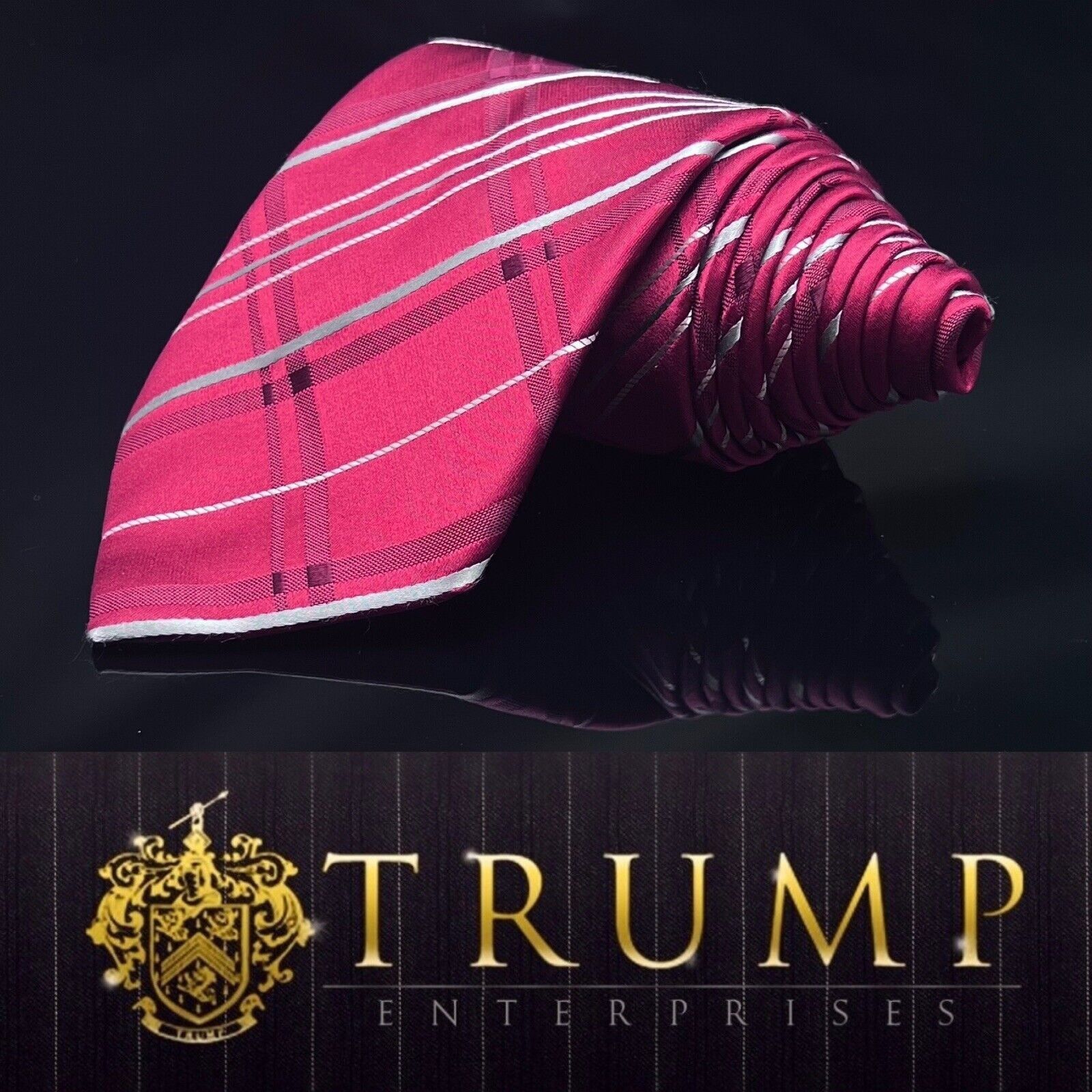 Donald Trump DONALD J TRUMP STRIPED RED MEN'S Neck Tie W3.5” BY L59.5” Size ONE SIZE - 1 Thumbnail