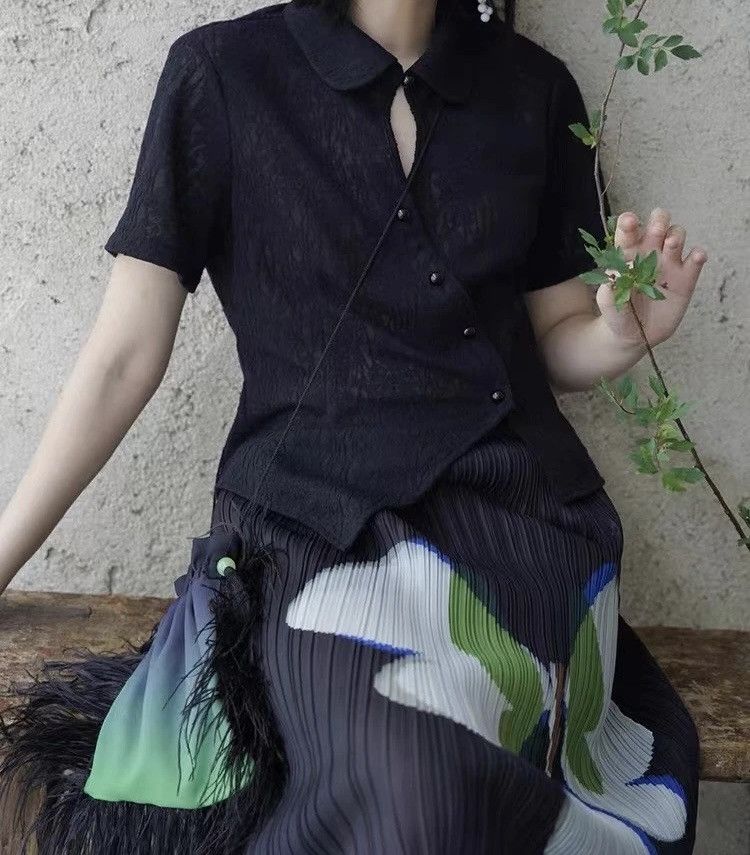 Other Butterfly Gradient Pleated Skirt Size 34" / US 12 / IT 48 - 3 Thumbnail