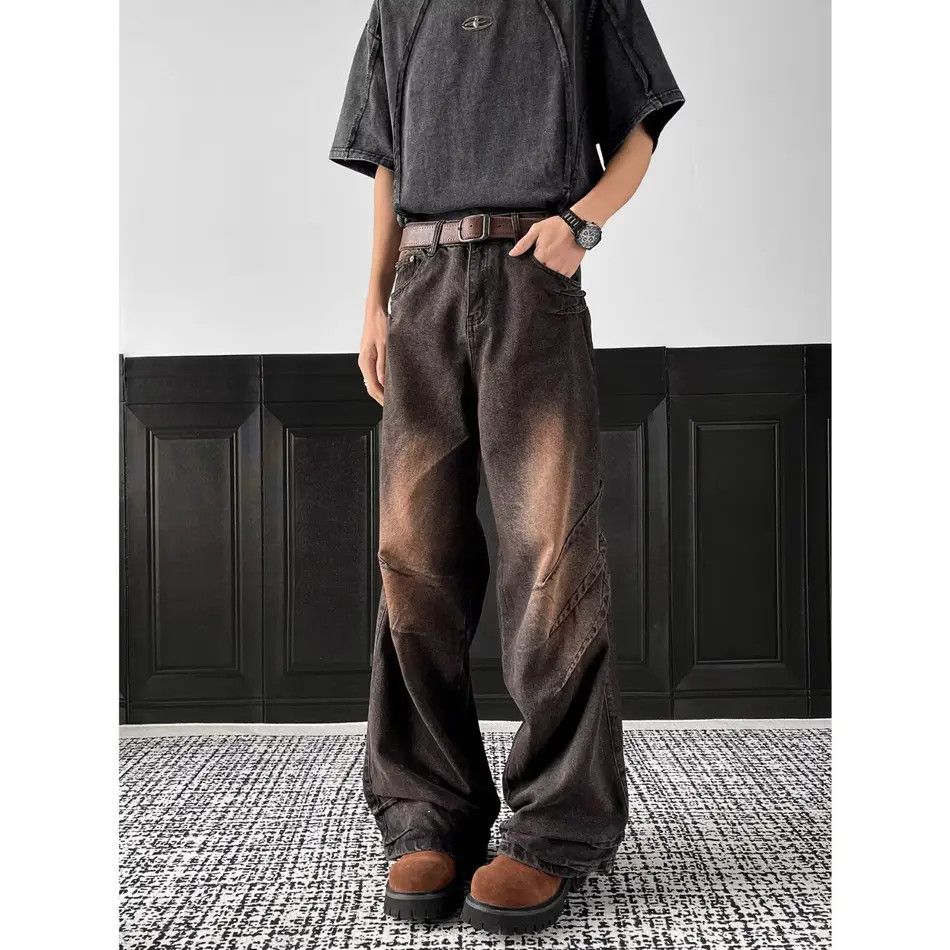 Japanese Brand Retro high street loose straight leg jeans Size US 32 / EU 48 - 3 Thumbnail