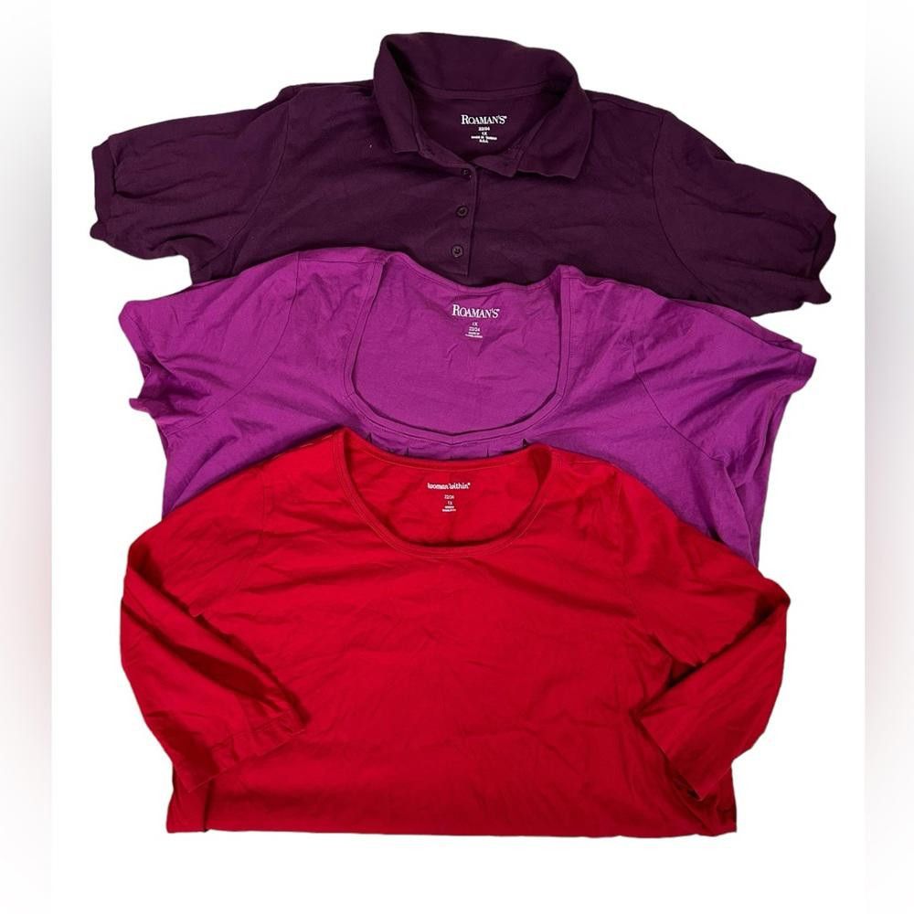 Designer Roaman’s l Bundle of 3 Polos/Tops 1X Size XL / US 12-14 / IT 48-50 - 1 Thumbnail