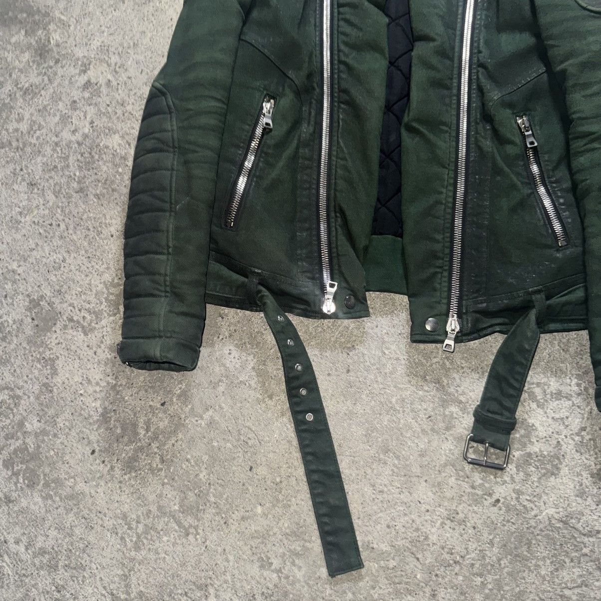 Balmain Balmain Waxed Green Biker Jacket Small Size US S / EU 44-46 / 1 - 3 Thumbnail