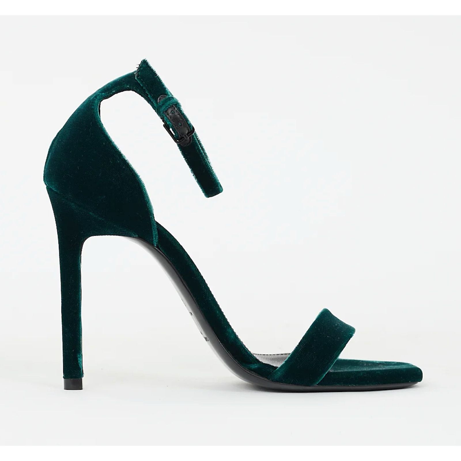 Yves Saint Laurent Saint Laurent Amber 105 Malachite Green Velvet Ankle Strap Size US 6 / IT 36 - 1 Thumbnail