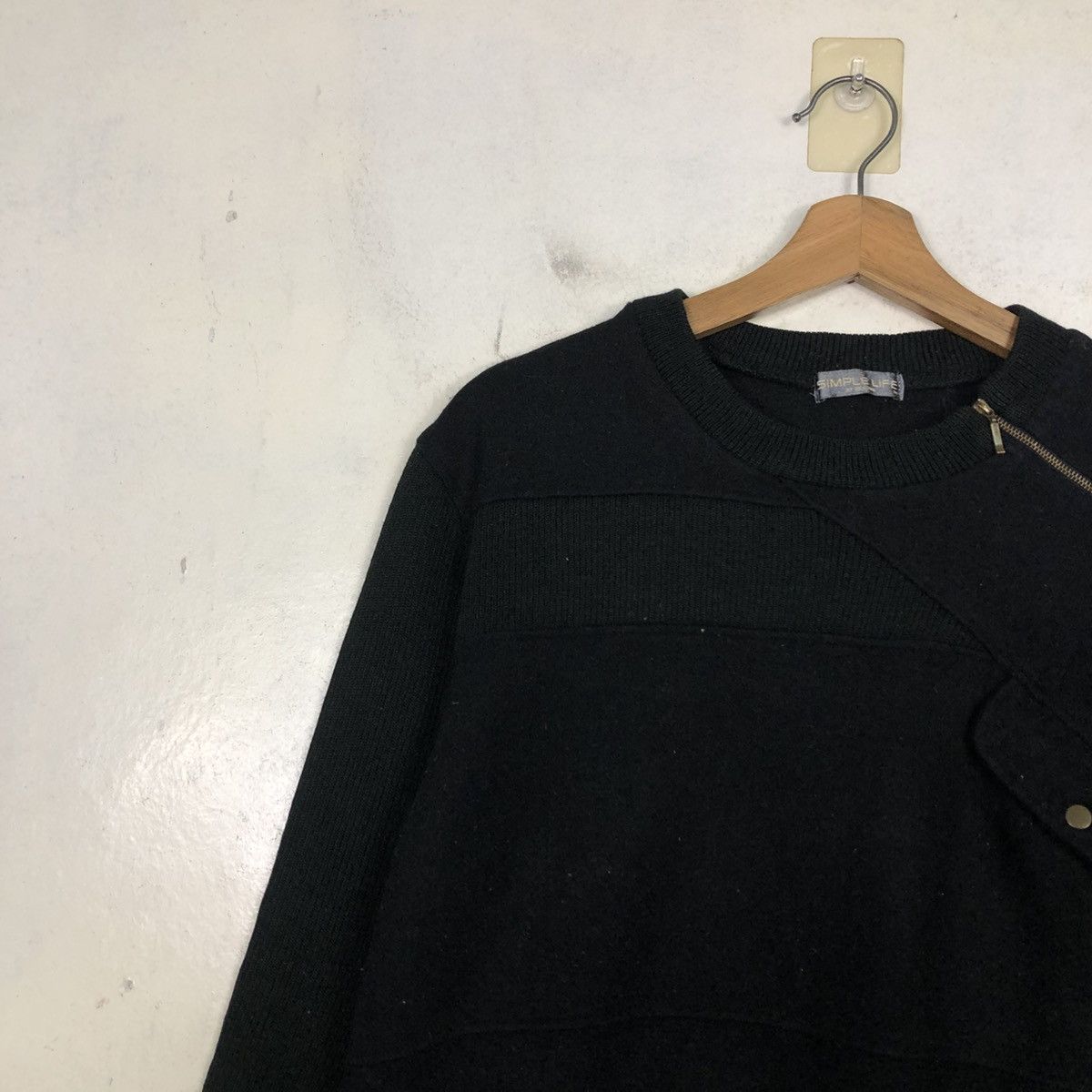 Issey Miyake 📌Vintage Sweatshirt Rich Black Asymmetrical Simple Life Size US M / EU 48-50 / 2 - 9 Thumbnail