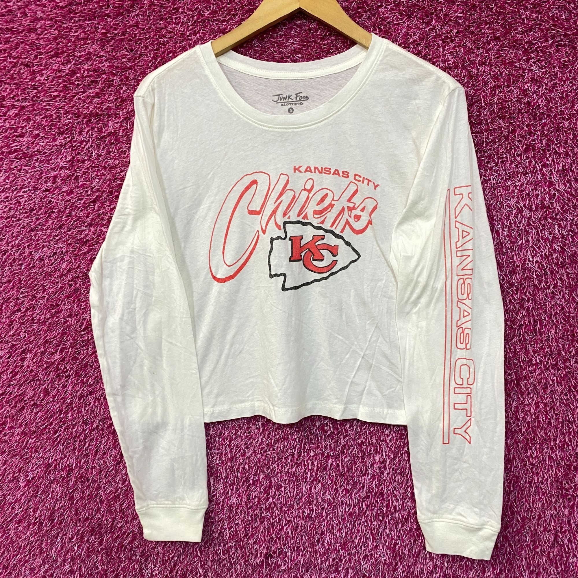 Junk Food Junk Food NFL Kansas City Chiefs Long Sleeve Cropped T-Shirt Size S / US 4 / IT 40 - 1 Thumbnail