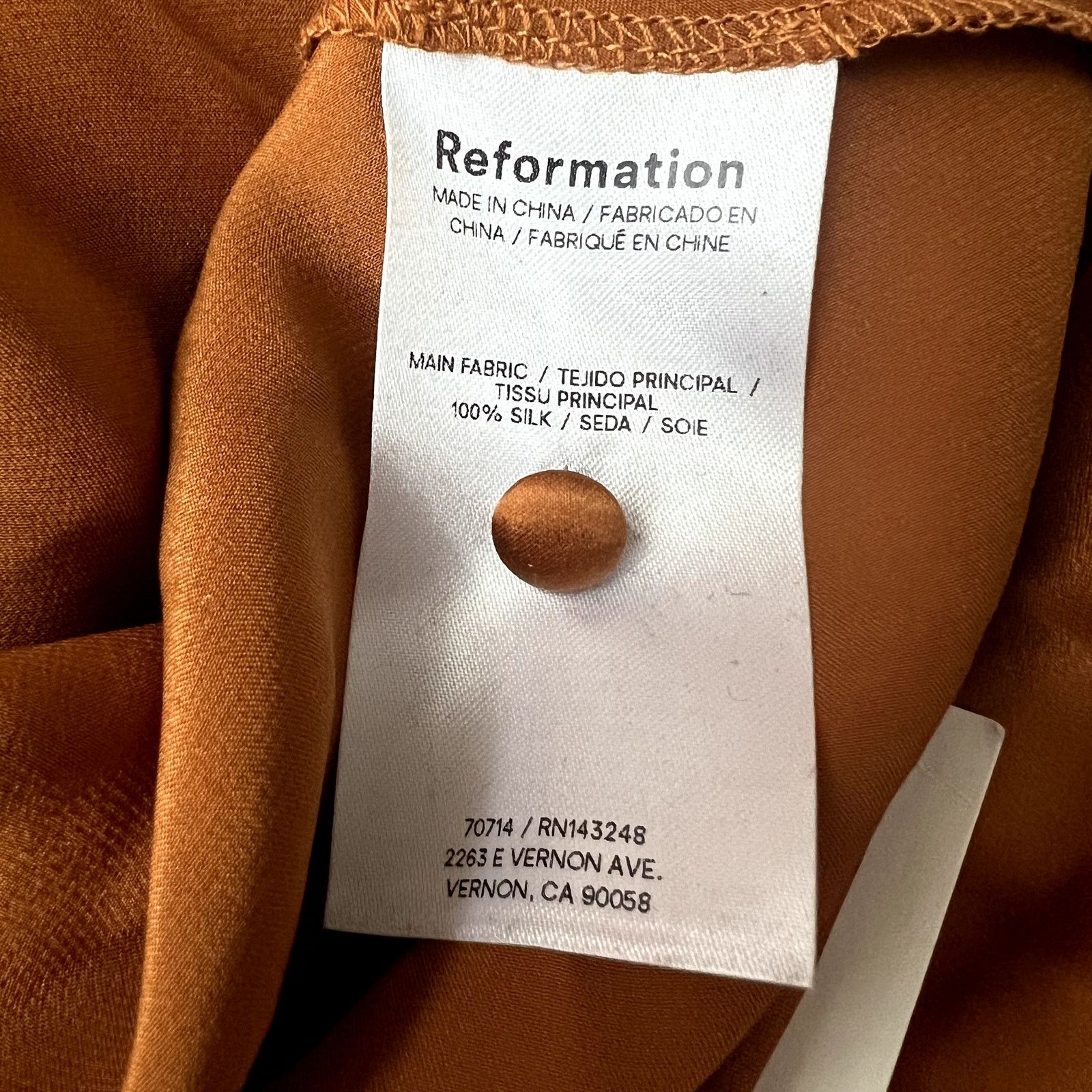 Reformation Reformation Daniela 100% Silk Maxi Gown Dress Copper Gold 12 Size XL / US 12-14 / IT 48-50 - 6 Thumbnail