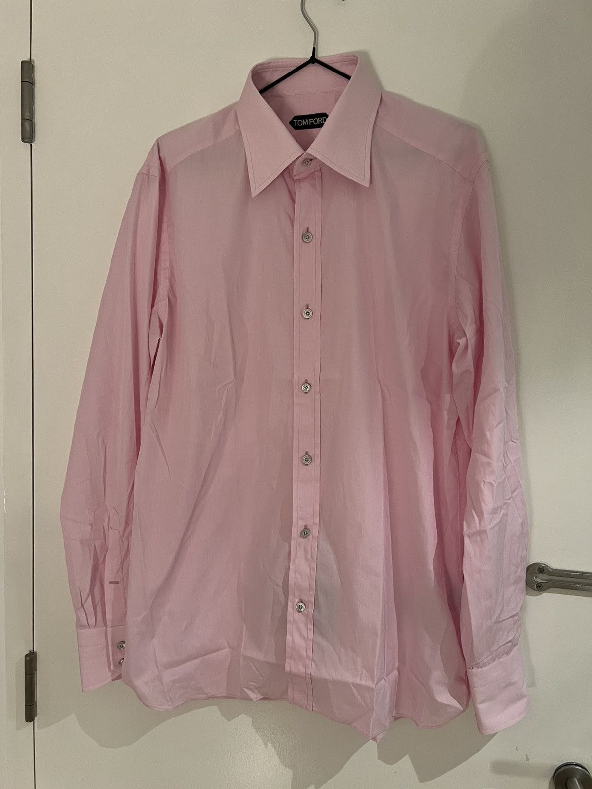 TOM FORD Pink Dress Shirt Size 16.5 42 Long Sleeves Cotton