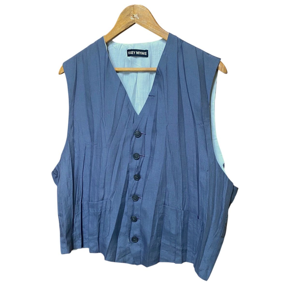 Issey Miyake × Pleats Please Issey Miyake × Vintage 💥 80s ISSEY MIYAKE PLEATE PLEASE BUTTON VEST Size US M / EU 48-50 / 2 - 2 Thumbnail