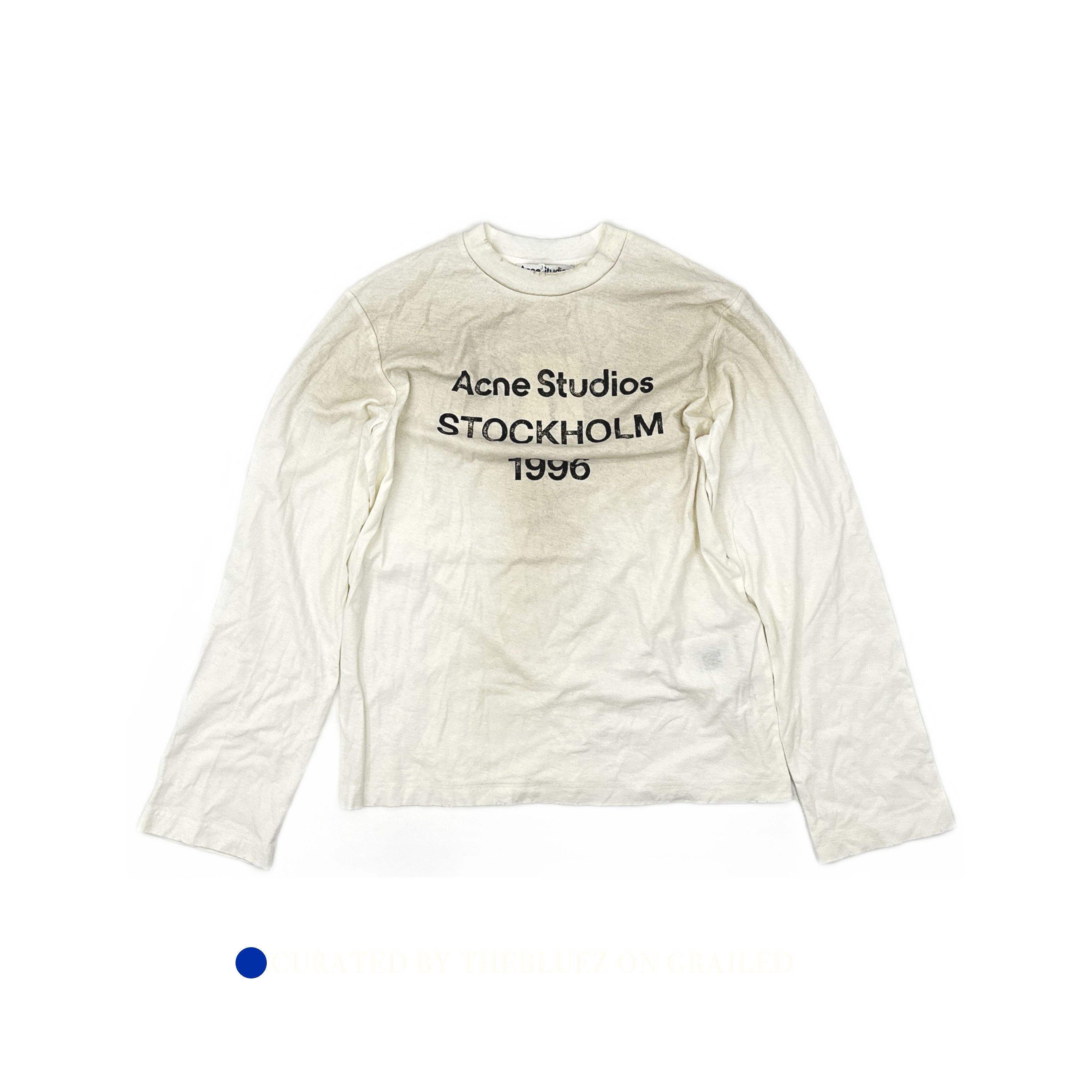 Acne Studios 1996 Logo Long Sleeve T-Shirt in White Size US XXS / EU 40 - 1 Thumbnail