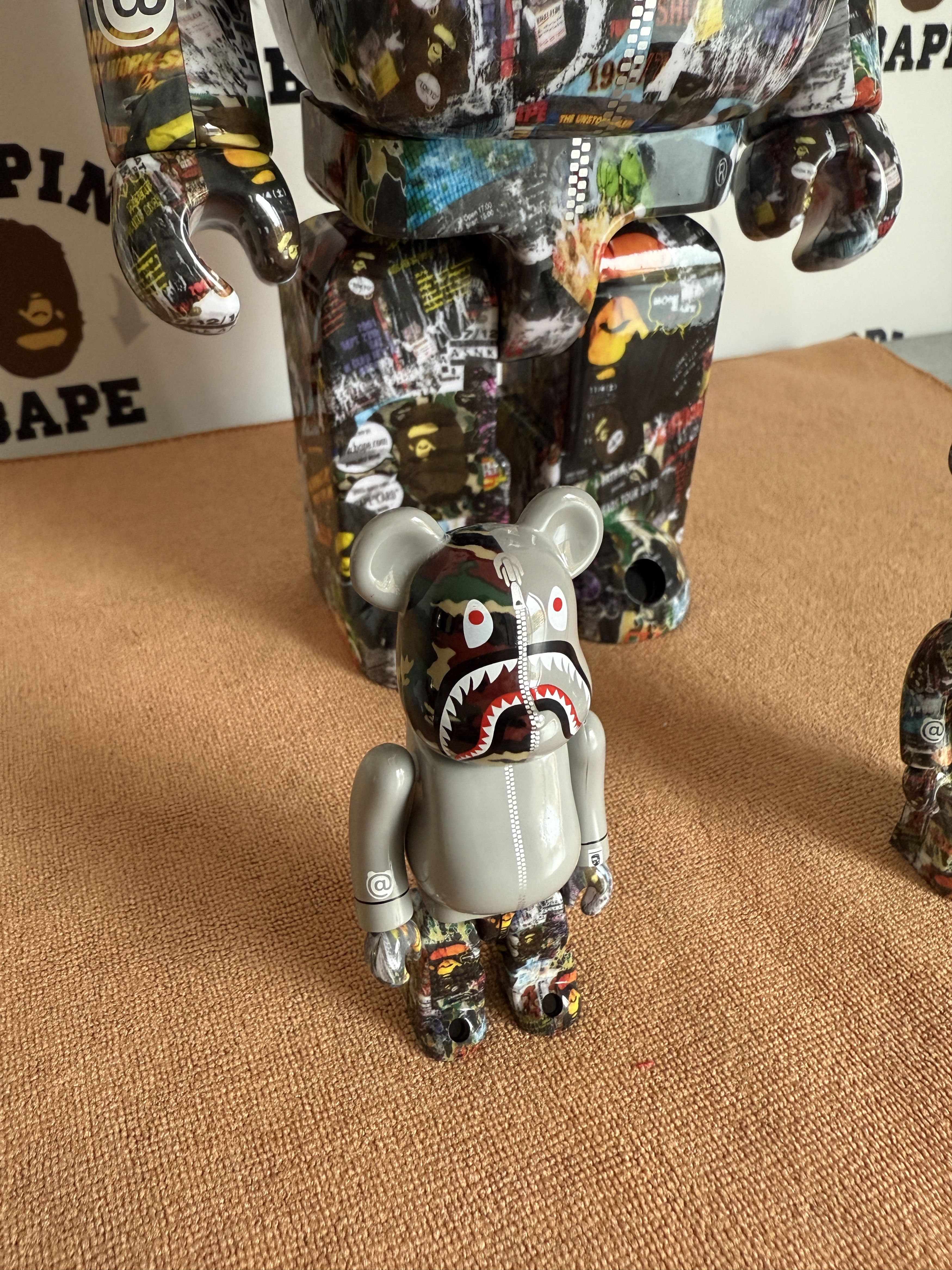 Bape BAPE X MEDICOM LEGACY CAMO SHARK BE@RBRICK 100%&400% Size ONE SIZE - 9 Thumbnail