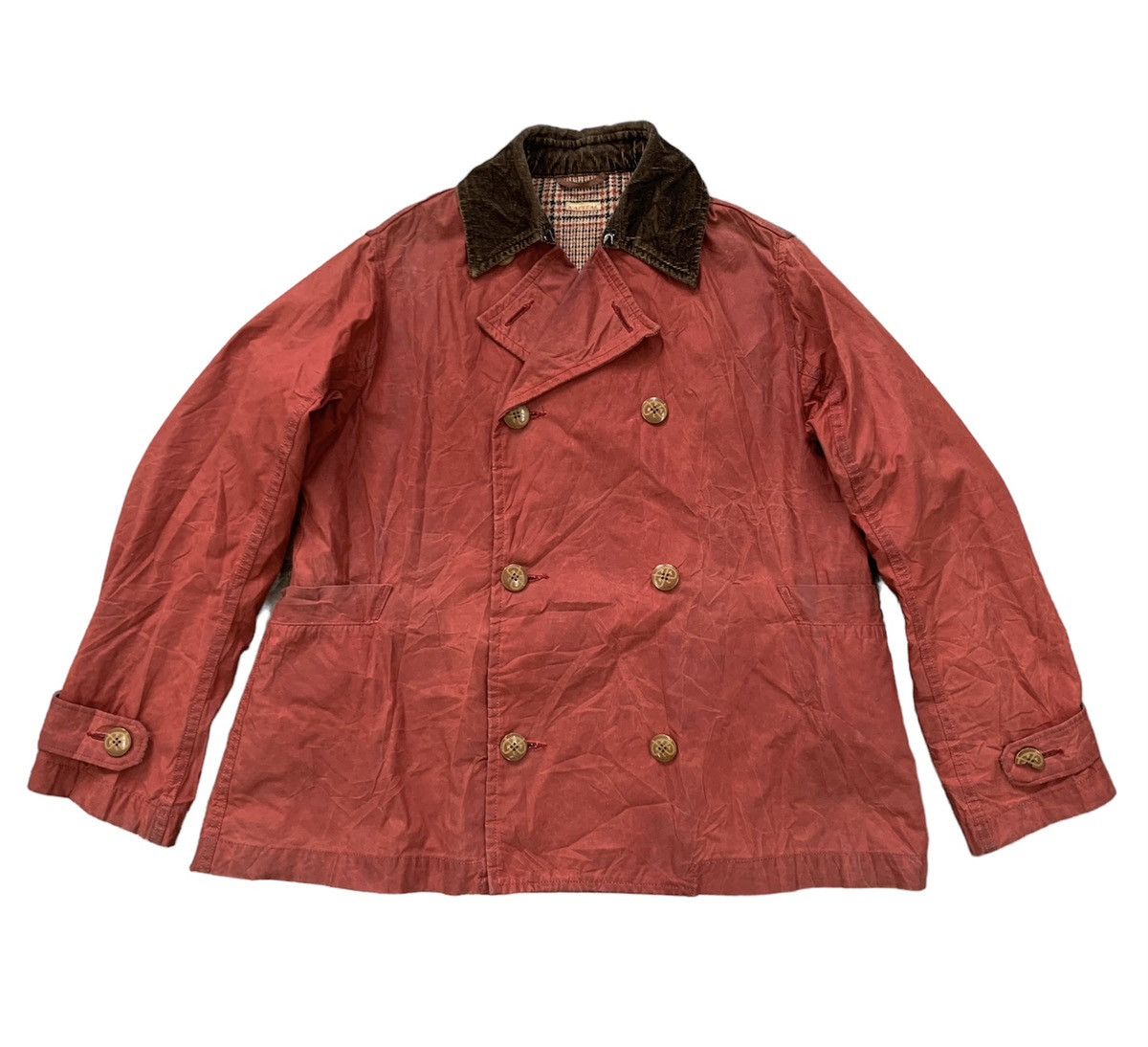 image of Kapital Waxed Blouson Jacket Double Breast in Red, Men's (Size Medium)