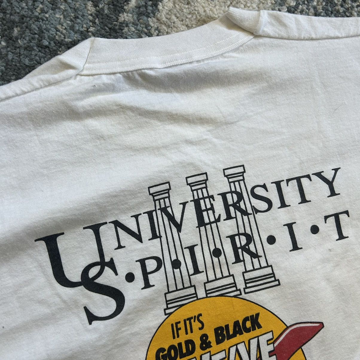 Vintage 90s Purdue Gold Rush card slubby single stitch souvenir tee Size US XL / EU 56 / 4 - 10 Thumbnail