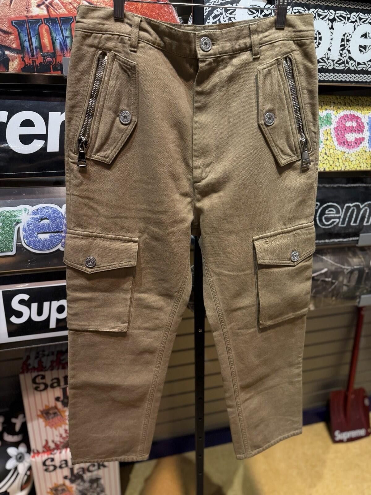 Balmain Balmain Biker Cargo Zip Pocket Beige / Khaki Pants (48) Size US 44 / EU 60 - 8 Thumbnail