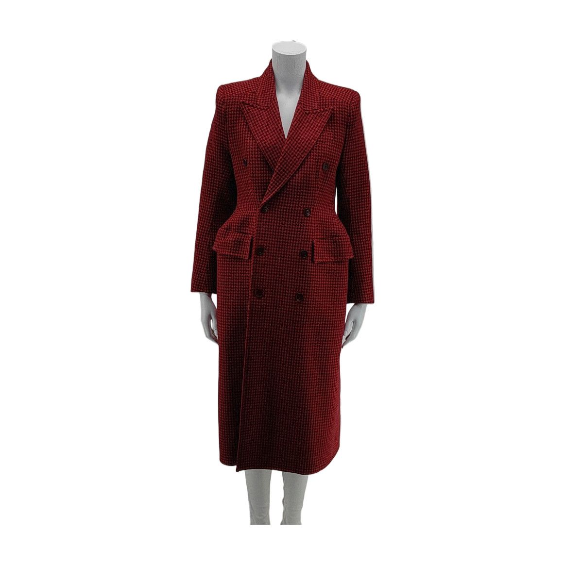 Balenciaga Balenciaga Red Houndstooth Wool Coat Size 38 Size XS / US 0-2 / IT 36-38 - 1 Thumbnail