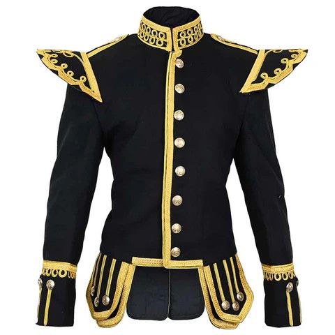 Handmade × Other Highlander Military Scottish Jacket Black Bagpiper Uniform Size US S / EU 44-46 / 1 - 1 Thumbnail