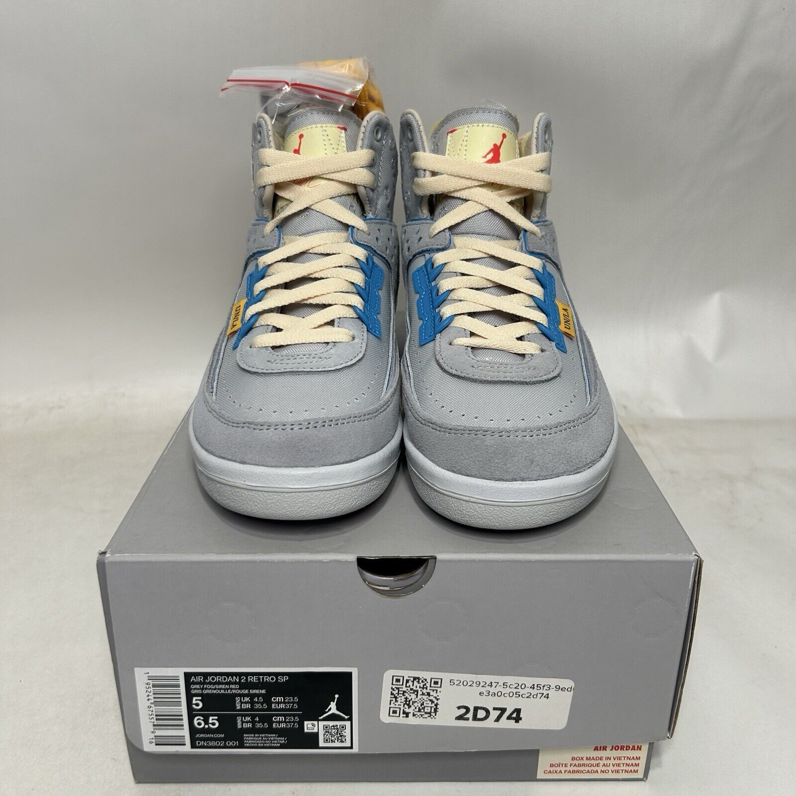 Jordan Brand Nike Air Jordan 2 SP x Union “Grey Fog” 2024 Size US 6.5 / IT 36.5 - 2 Thumbnail