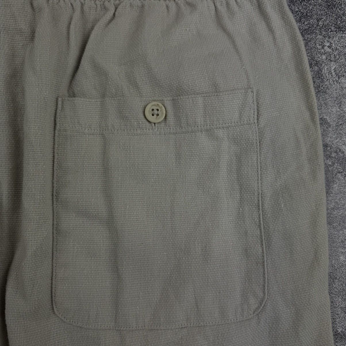 Folk Folk Beige Linen Drawstring Shorts / Aztec Hem Embroidery Size US 34 / EU 50 - 6 Thumbnail
