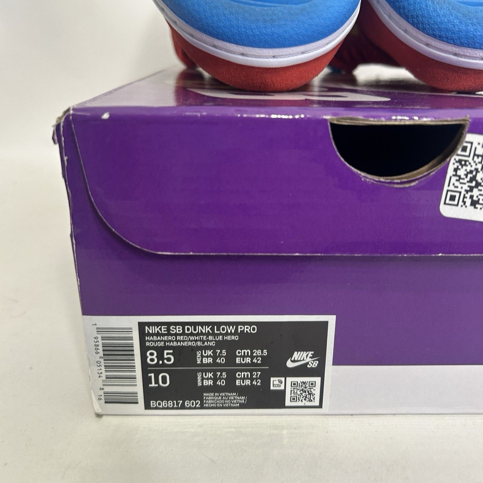 Nike Nike SB Dunk Low “Bart Simpson/Habanero Red White-Blue” Size US 8.5 / EU 41-42 - 8 Thumbnail