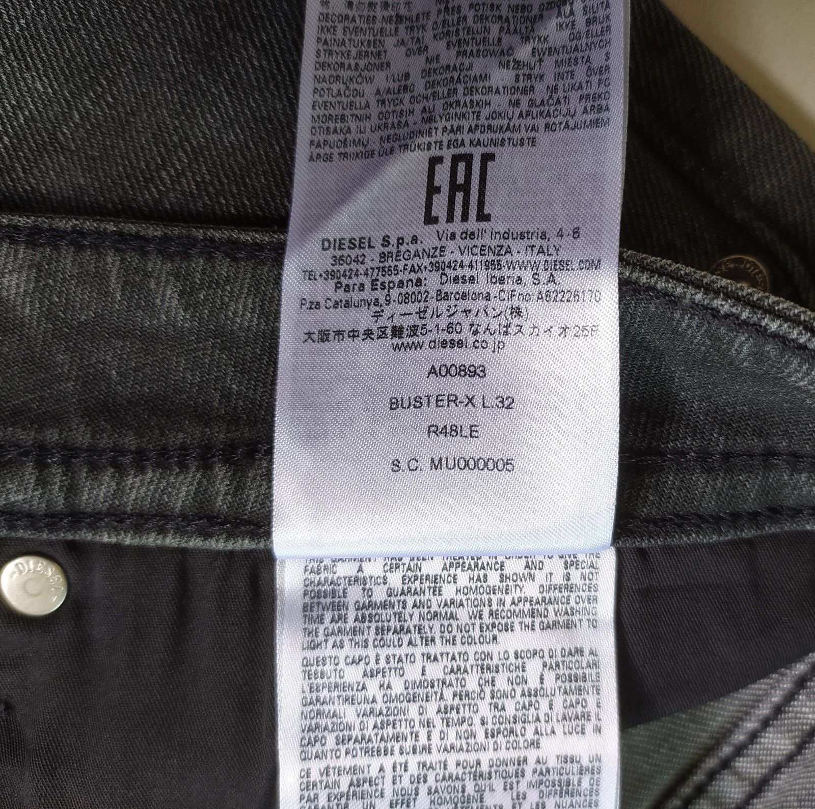 Diesel Diesel BUSTER-X L.32 MENS JEANS T/9791 Size US 36 / EU 52 - 8 Thumbnail
