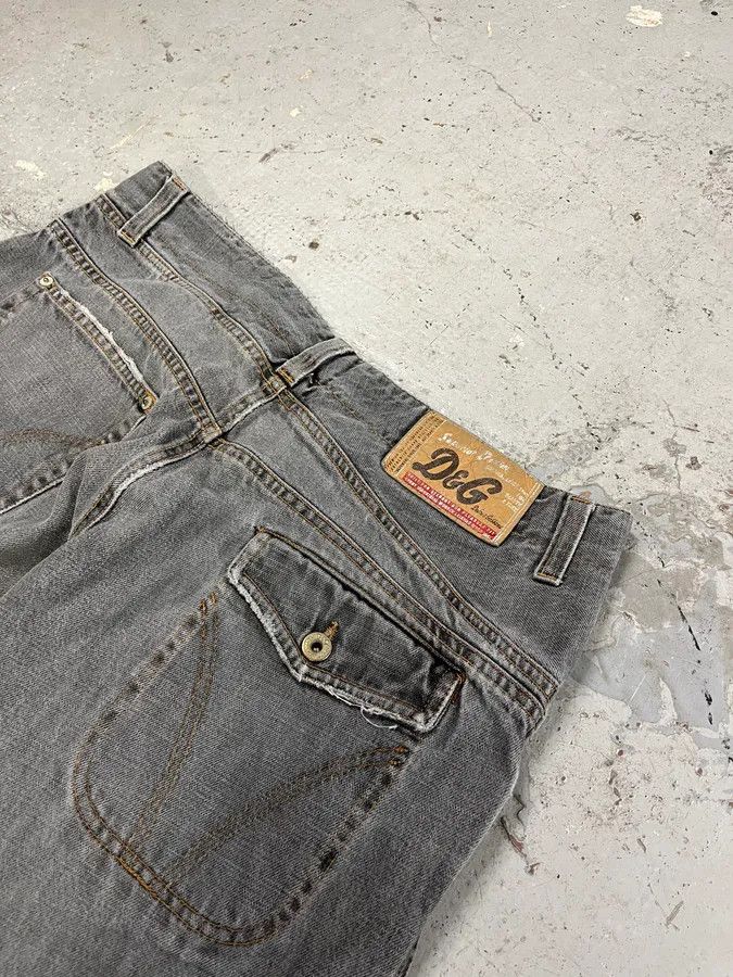 Dolce & Gabbana AW2004 Dolce & Gabbana Asymmetrical Grey Cargo Denim Jeans Size US 34 / EU 50 - 9 Thumbnail