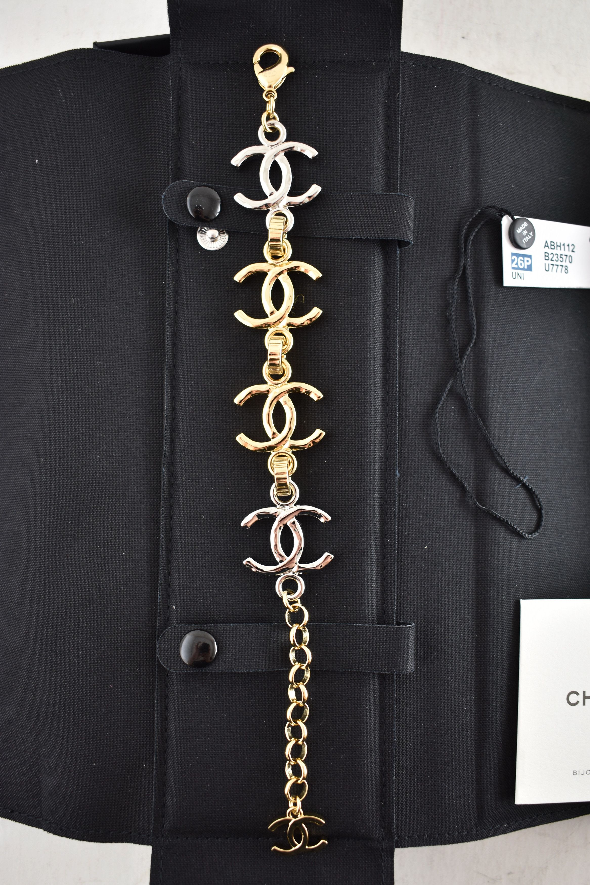 Chanel Chanel 26P Gold Silver Mixed Metal XL CC Logo Arm Bracelet Size ONE SIZE - 5 Thumbnail