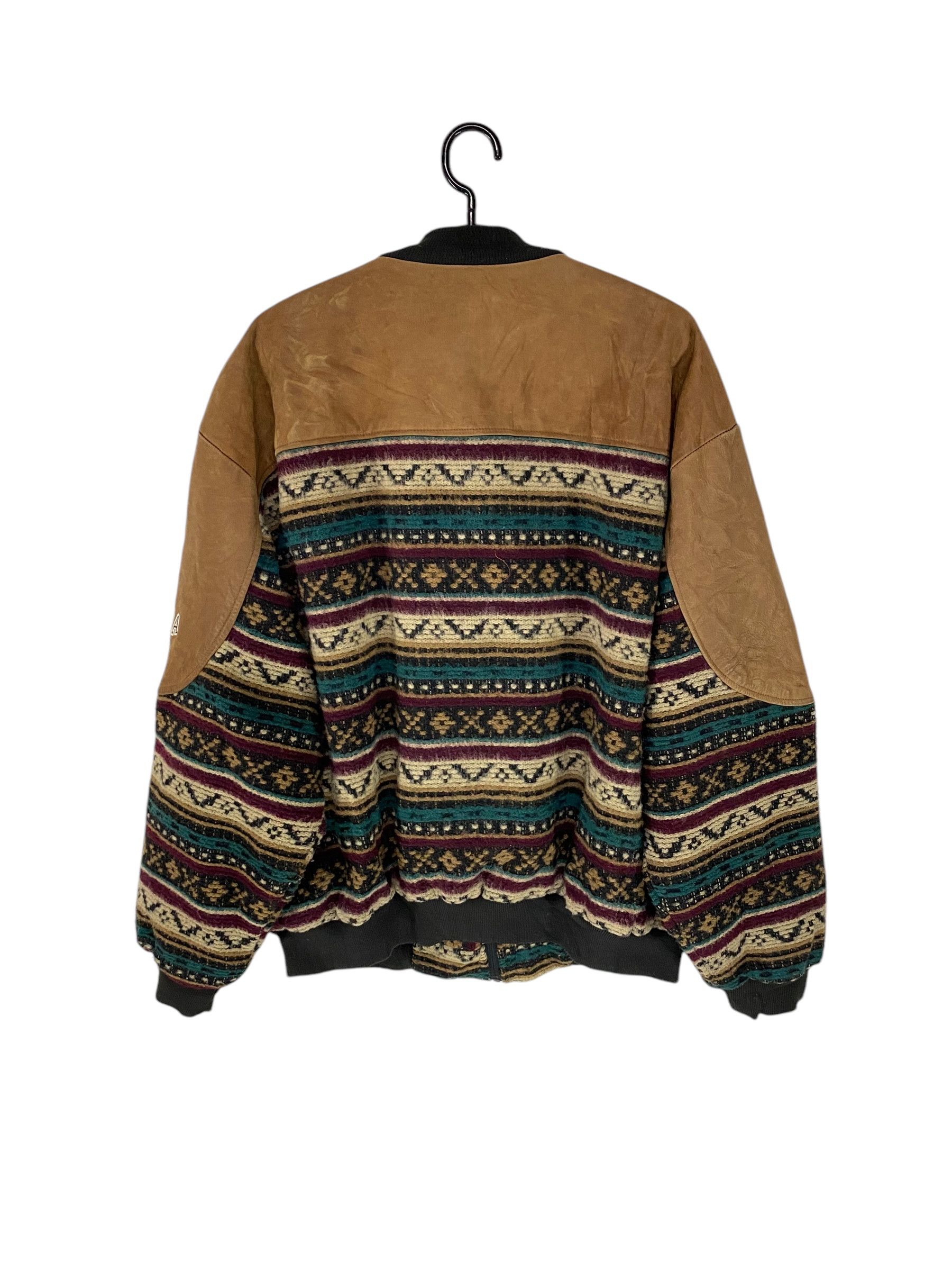 Other 80s Quality Goods native fair isle knit leather jacket Size US L / EU 52-54 / 3 - 2 Thumbnail