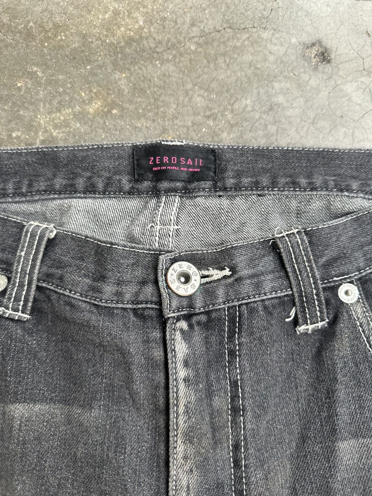 Designer Japanese Brand Zero Sail Distressed Claw Mark Flare Denim Size US 28 / EU 44 - 7 Thumbnail