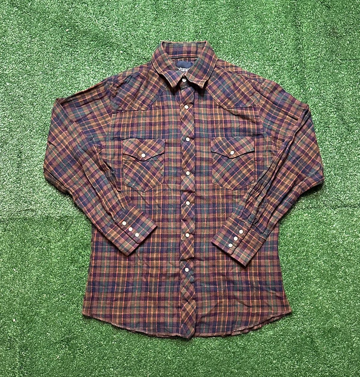 Wrangler Vintage 80s Wrangler Western Rodeo Flannel Button Up Shirt Size US M / EU 48-50 / 2 - 1 Thumbnail