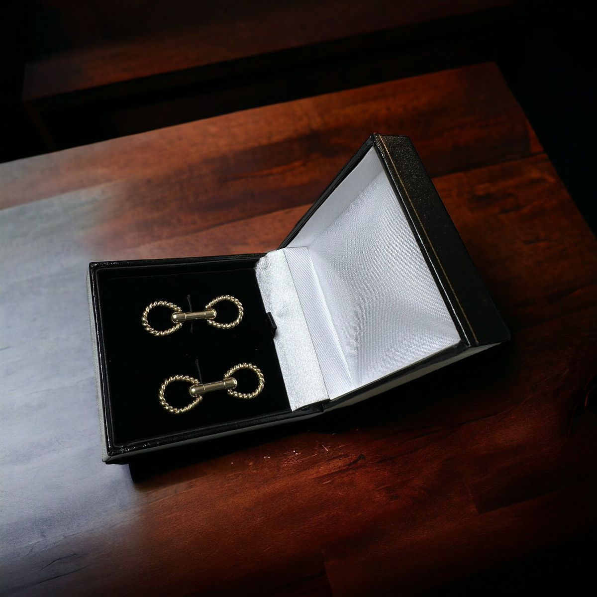 image of Gucci 10K Solid Gold Horse Bit Cufflinks Mid-Century, Men's