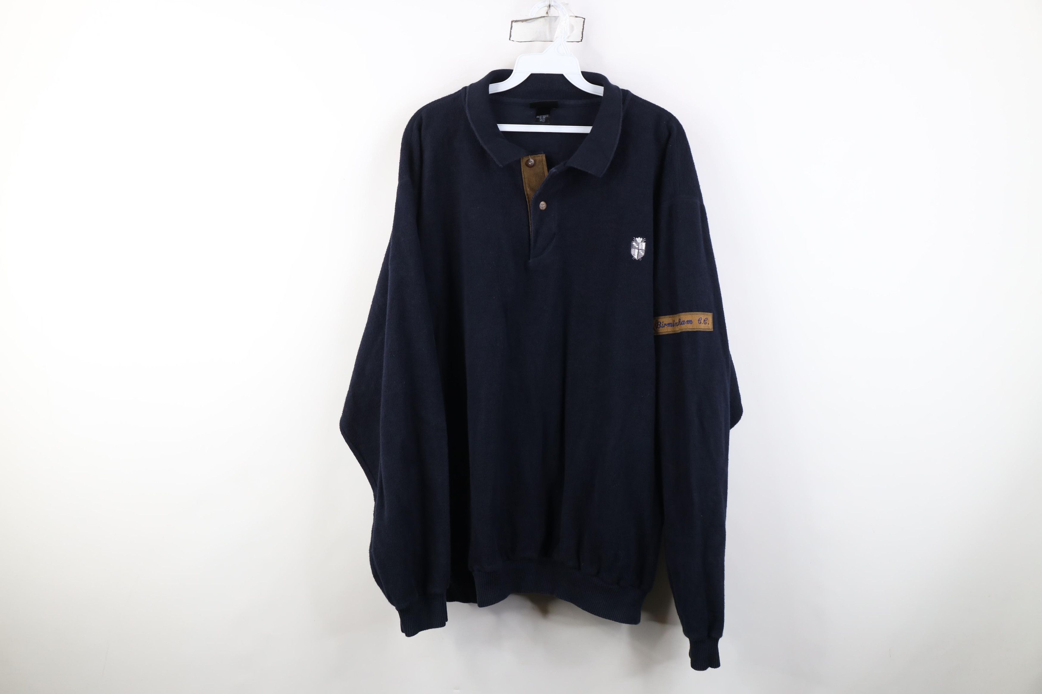 Vintage Vintage 90s Reverse Collared Pullover Sweater Golfing Blue Size US XL / EU 56 / 4 - 1 Thumbnail