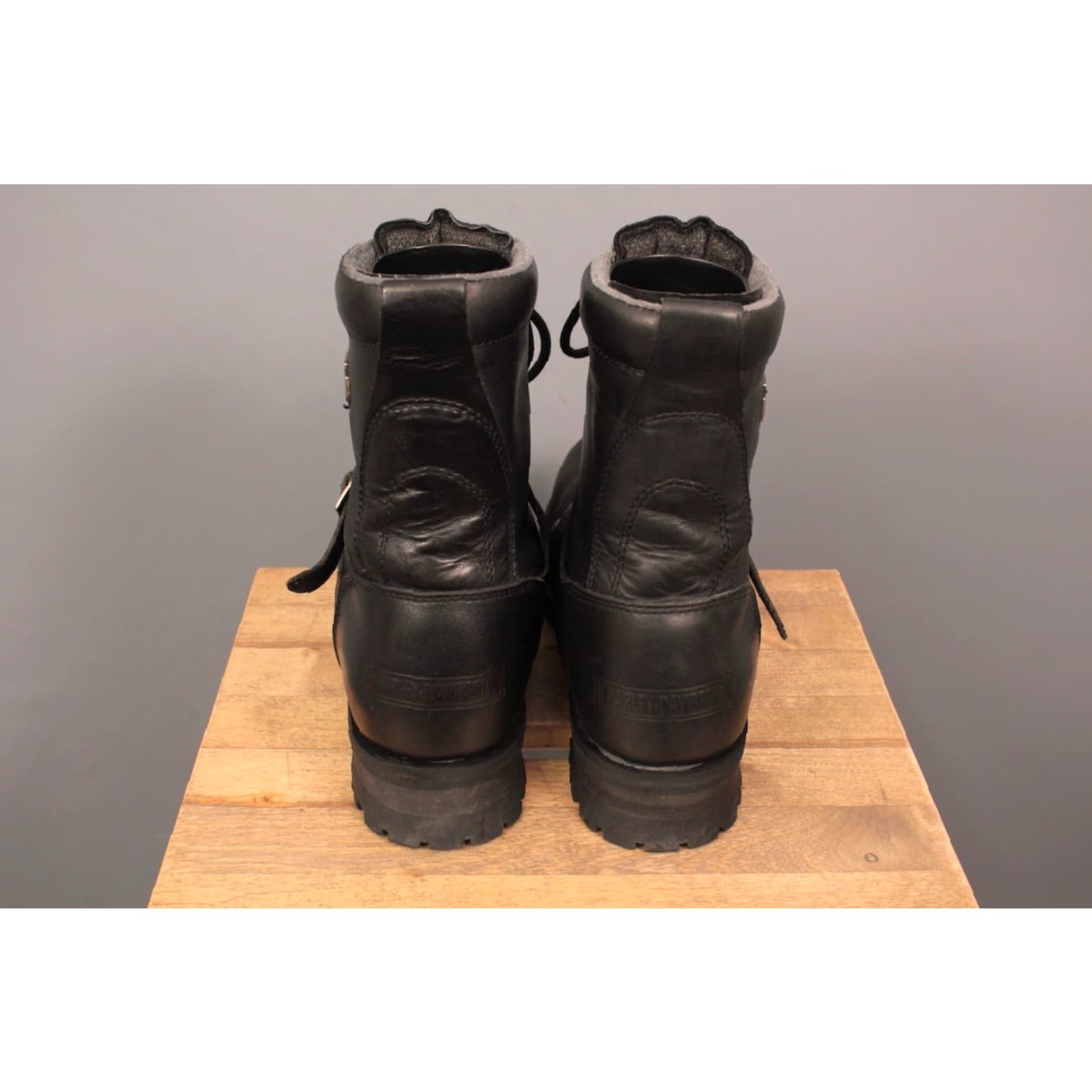 Harley Davidson Harley Davidson Boots Mens 1990s Biker Leather Black Sz 11 Motorcycle 90s Vintage Condition Excellent Size US 11 / EU 44 - 4 Thumbnail