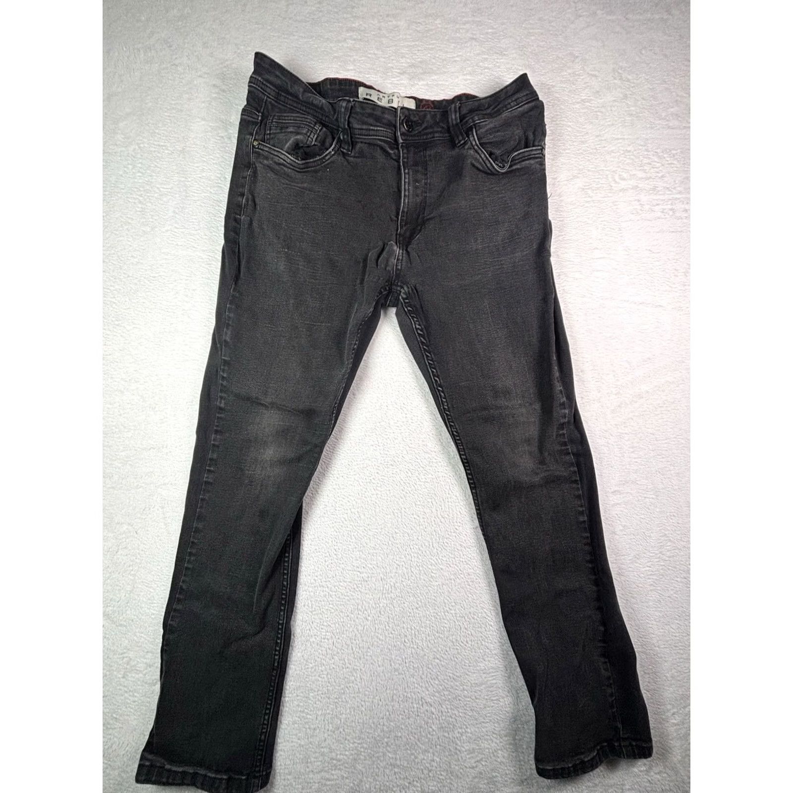 Vintage Artful Rebel Jeans Mens Size 34x30 Black Slim Fit Stretch Denim 5-Pocket Art Tapered Button Waist 34 Inseam 30 Inseam? Size US 34 / EU 50 - 2 Thumbnail