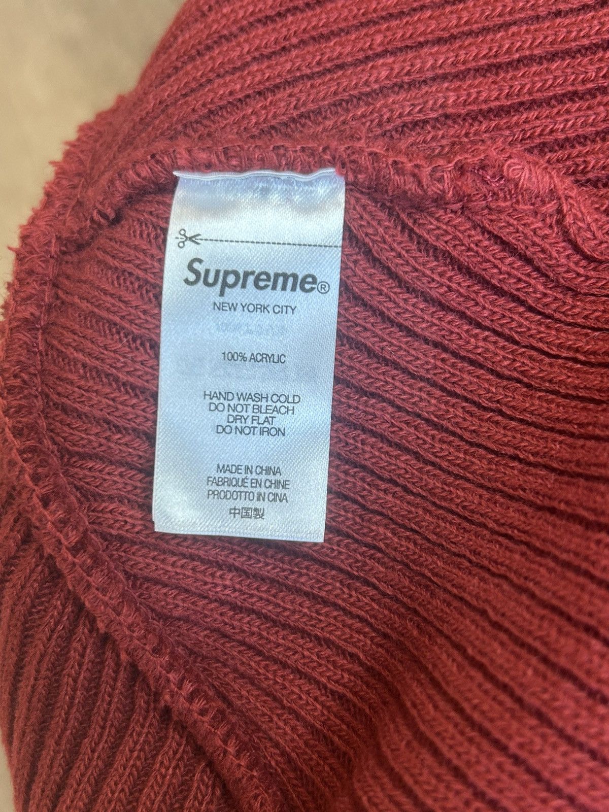 Supreme Supreme Raised Logo Patch Beanie Red (OS) (New/Never Worn) Size ONE SIZE - 4 Thumbnail