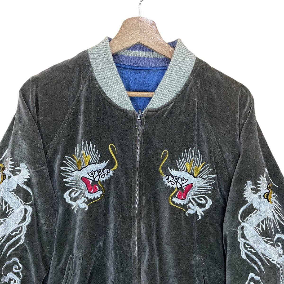 Japanese Brand × Vintage Vintage Sukajan Tiger Reversible Jacket Japanese Size US M / EU 48-50 / 2 - 2 Thumbnail