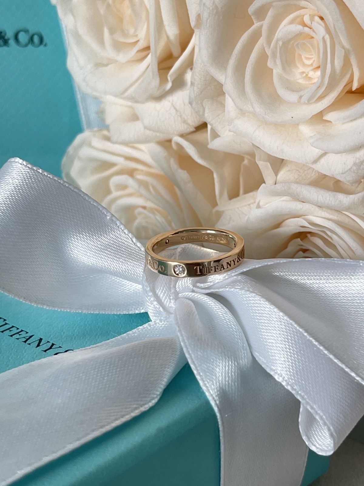 Tiffany & Co. Band Ring with Diamonds RG size 5 NEW $1850