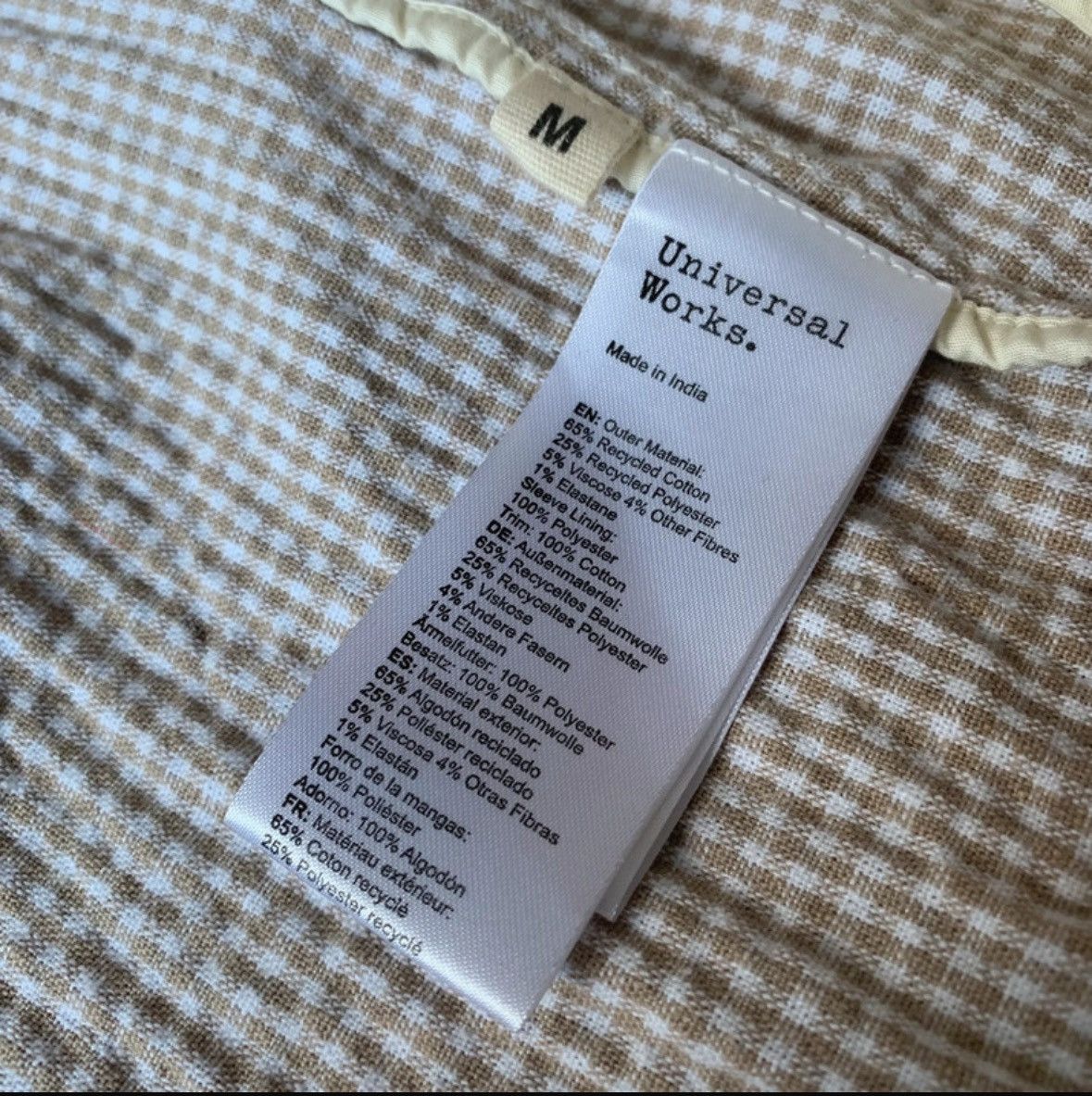 Universal Works Universal Works Gingham Seersucker Zip Jacket - Size M Size US M / EU 48-50 / 2 - 9 Thumbnail