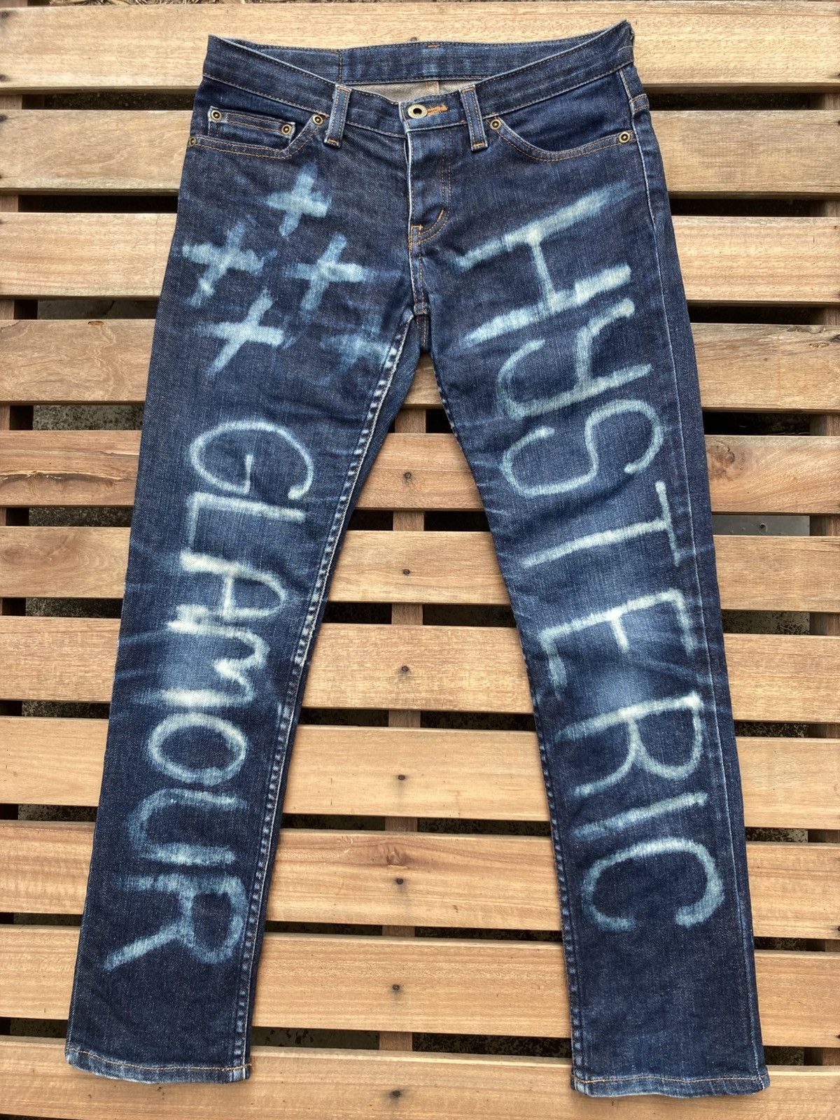 Hysteric Glamour Hysteric Glamour 1 of 1 Bleached Art Skinny Blue Jeans Size 28" / US 6 / IT 42 - 2 Thumbnail